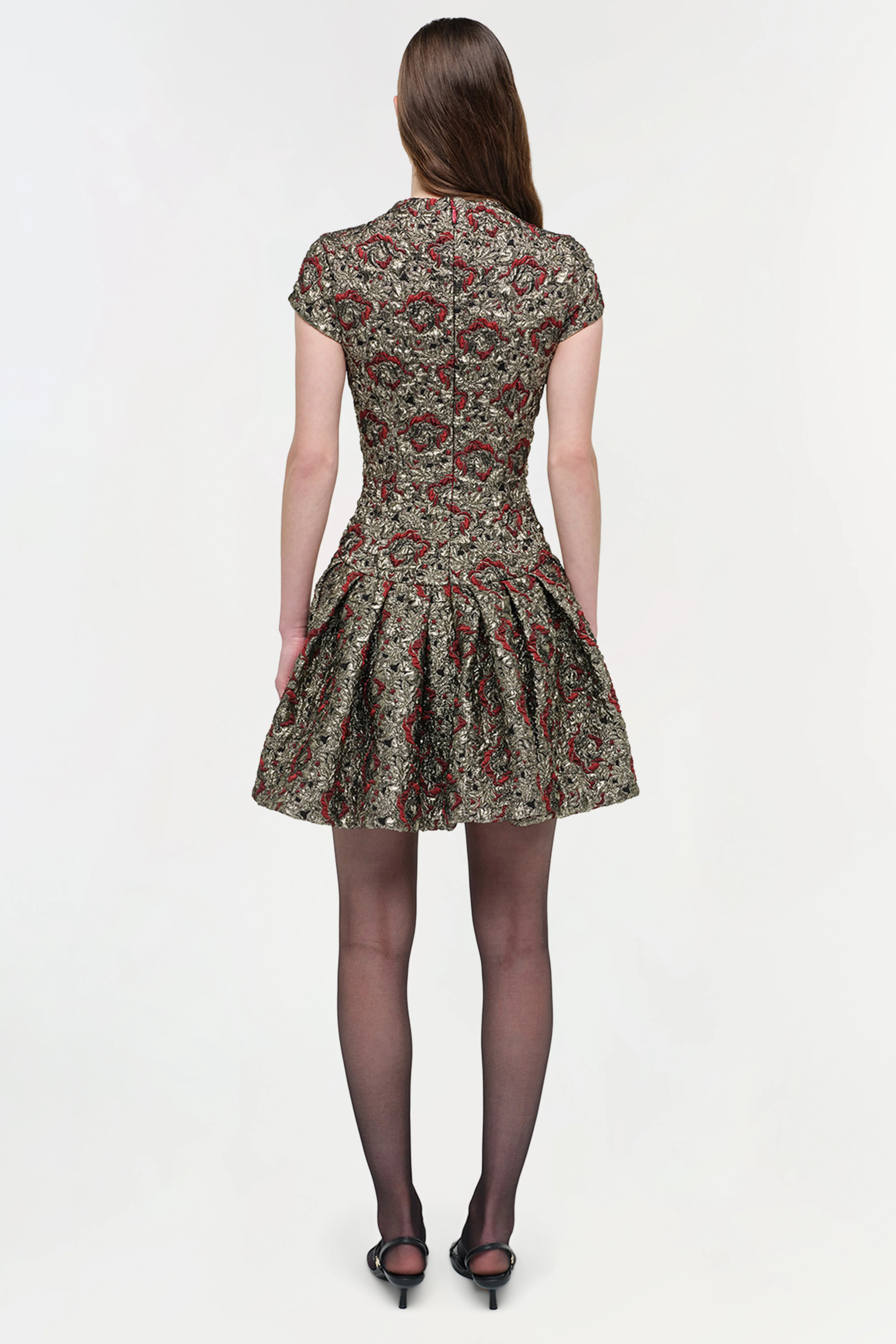 Elowen Gilded Jaquard Mini Dress - Image 4