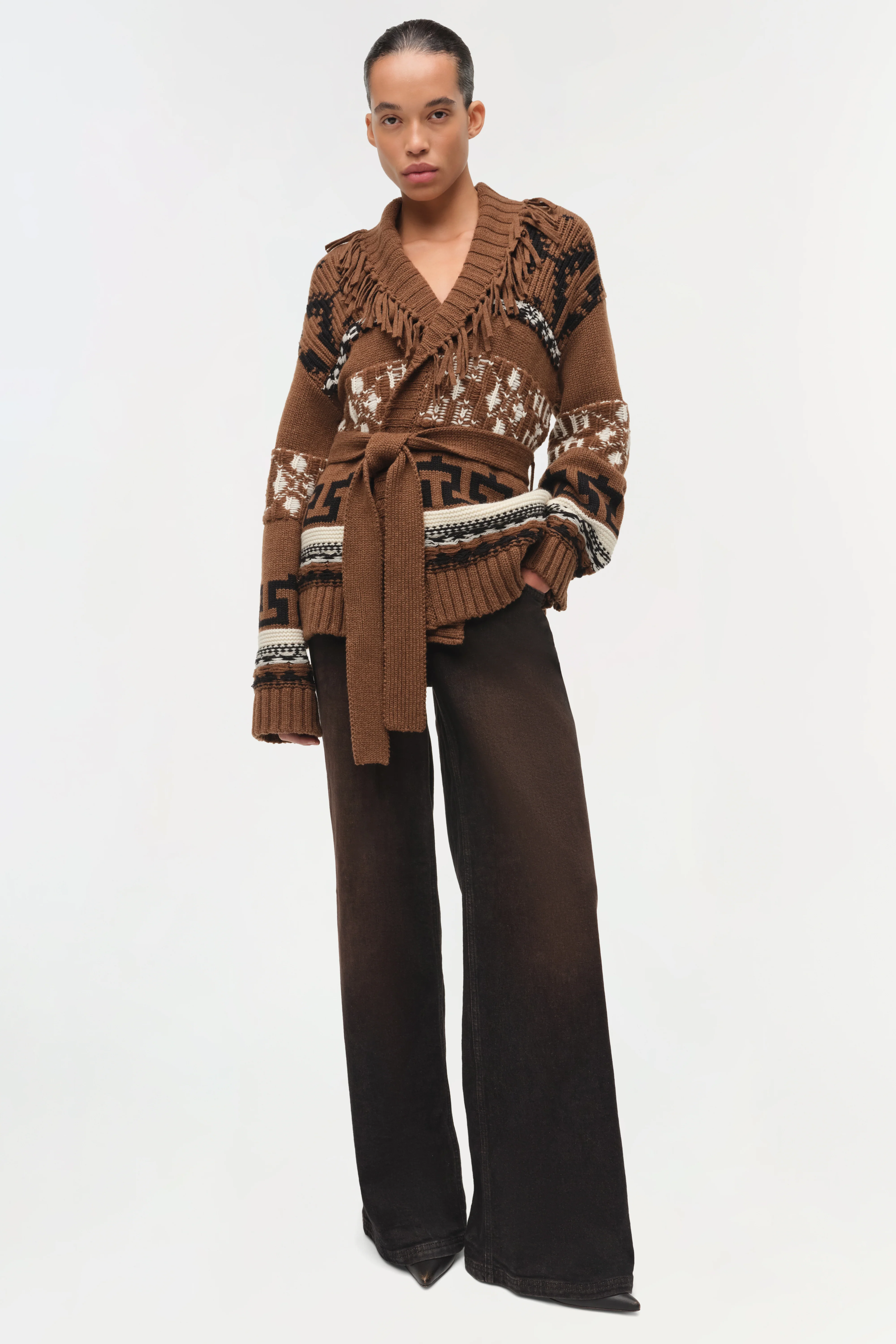 Elwood Western Fringe Wrap Cardigan - Image 2