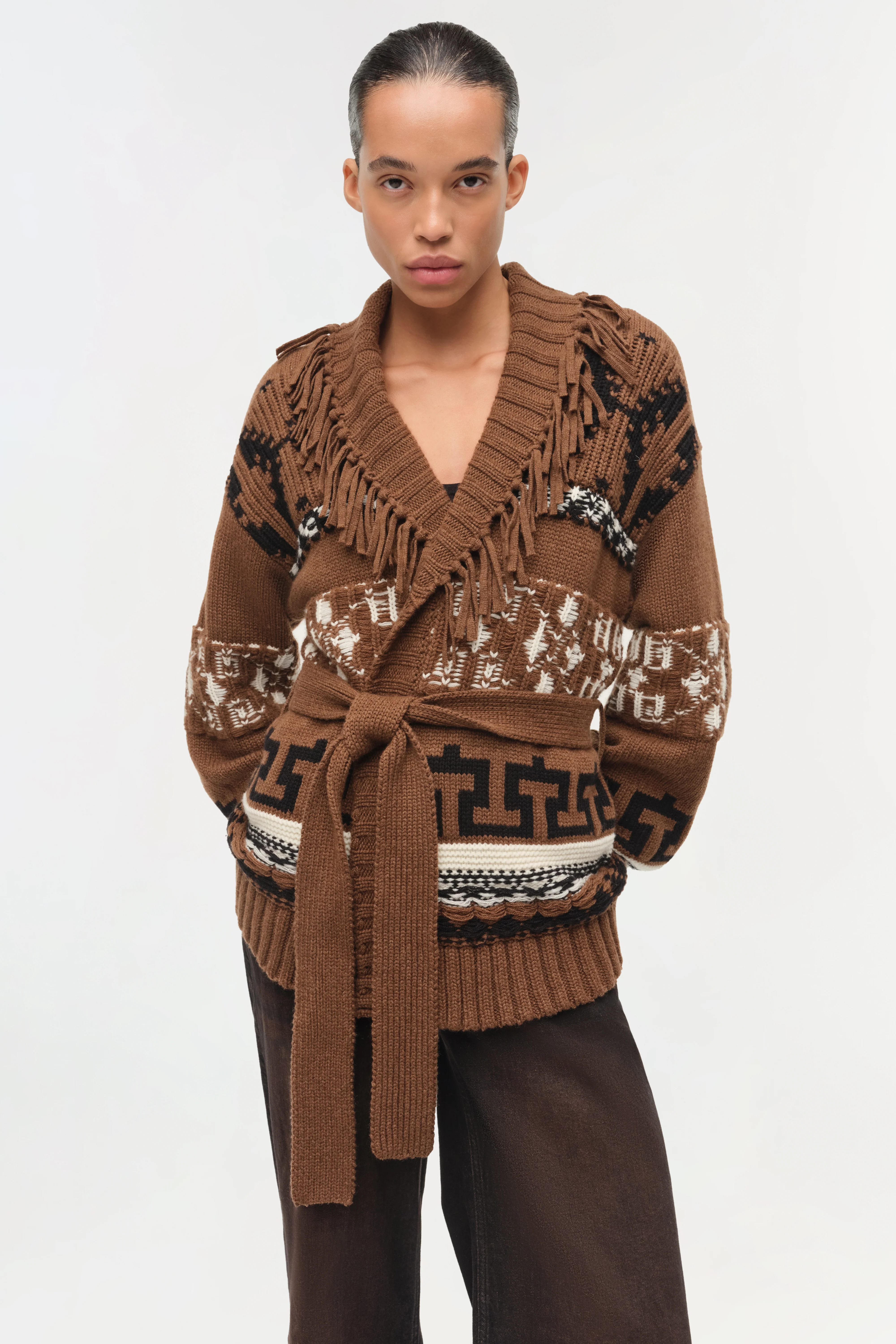 Elwood Western Fringe Wrap Cardigan - Image 3