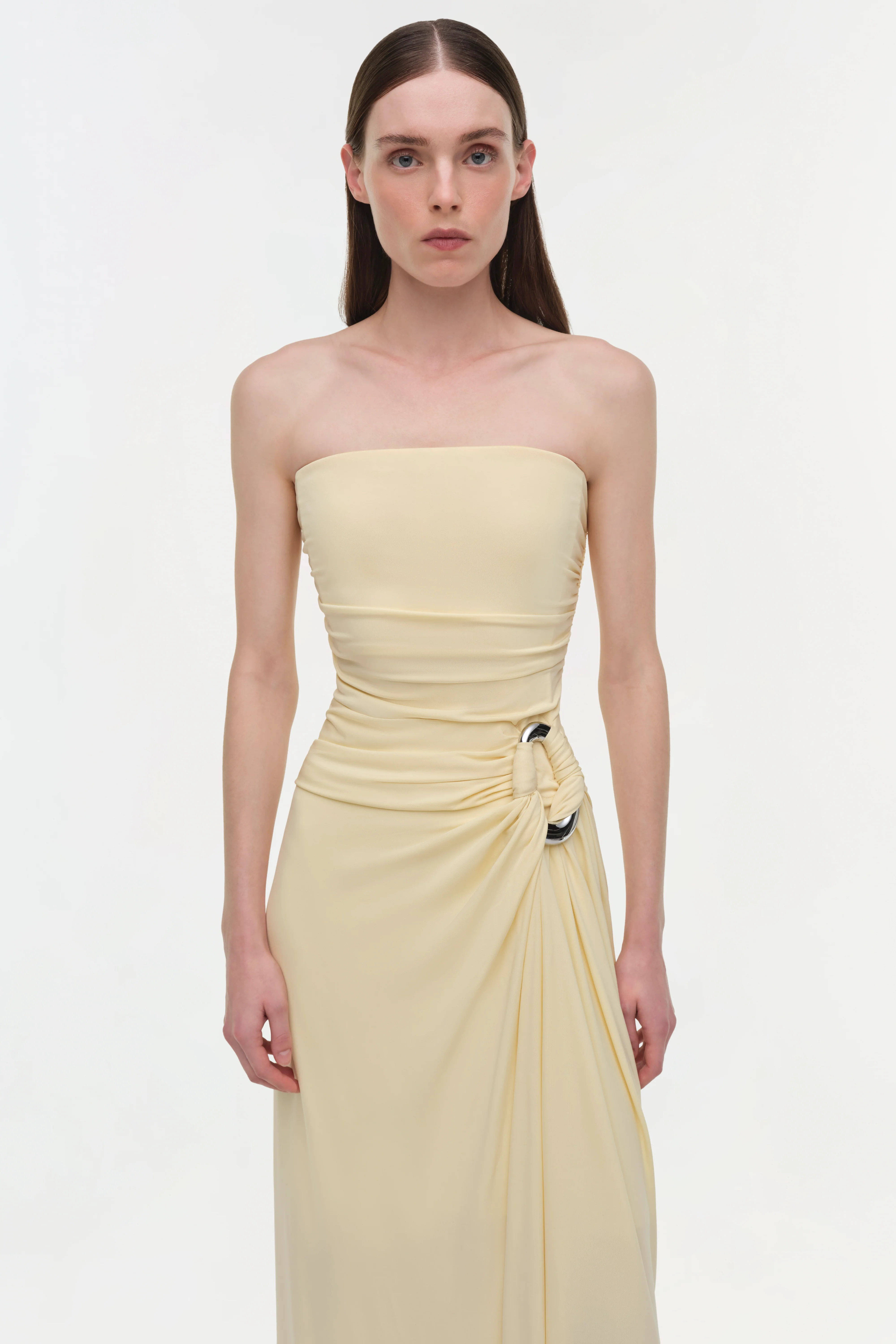 Emma Draped Jersey Bustier Gown - Image 4