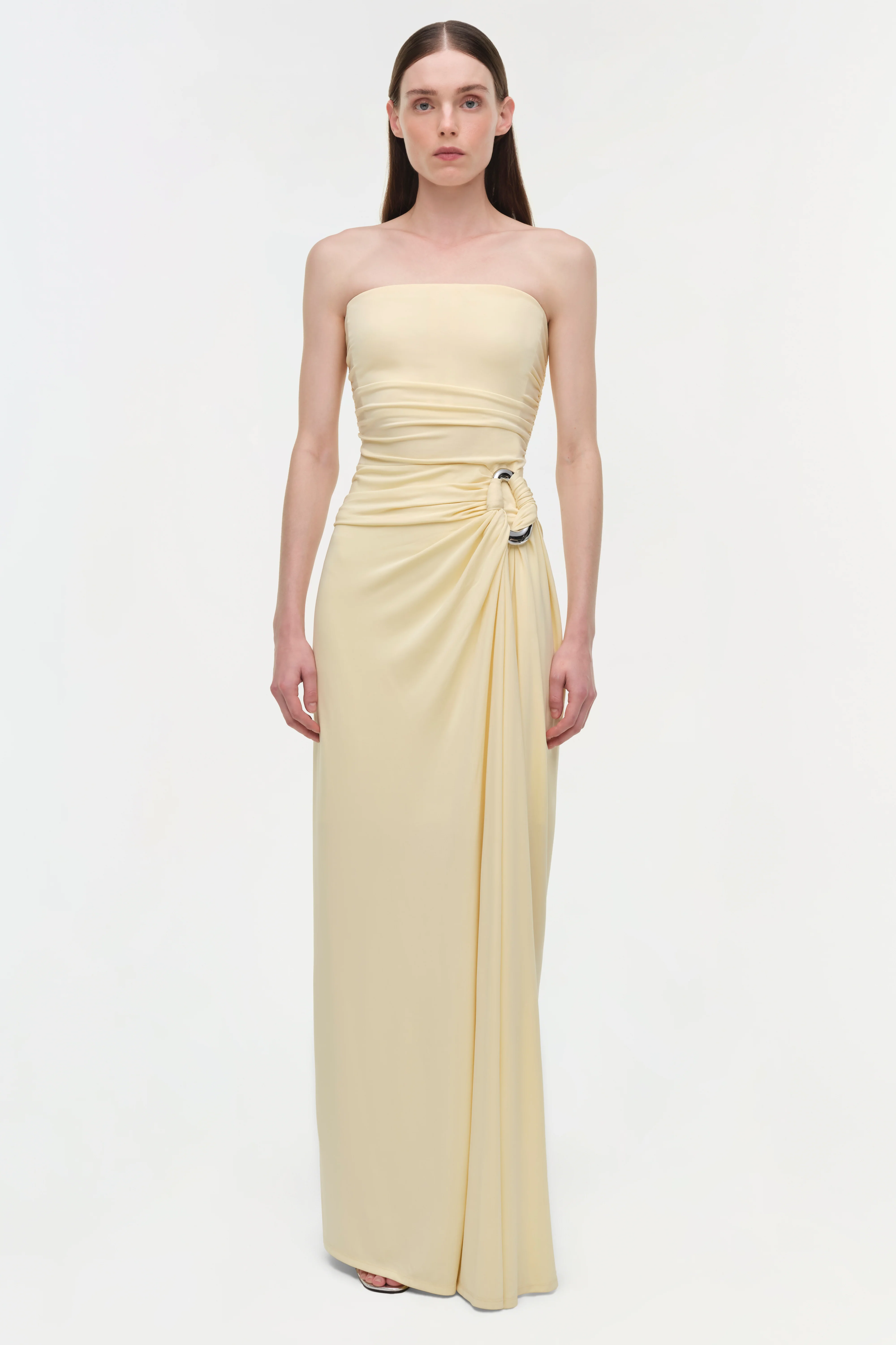 Emma Draped Jersey Bustier Gown - Image 8