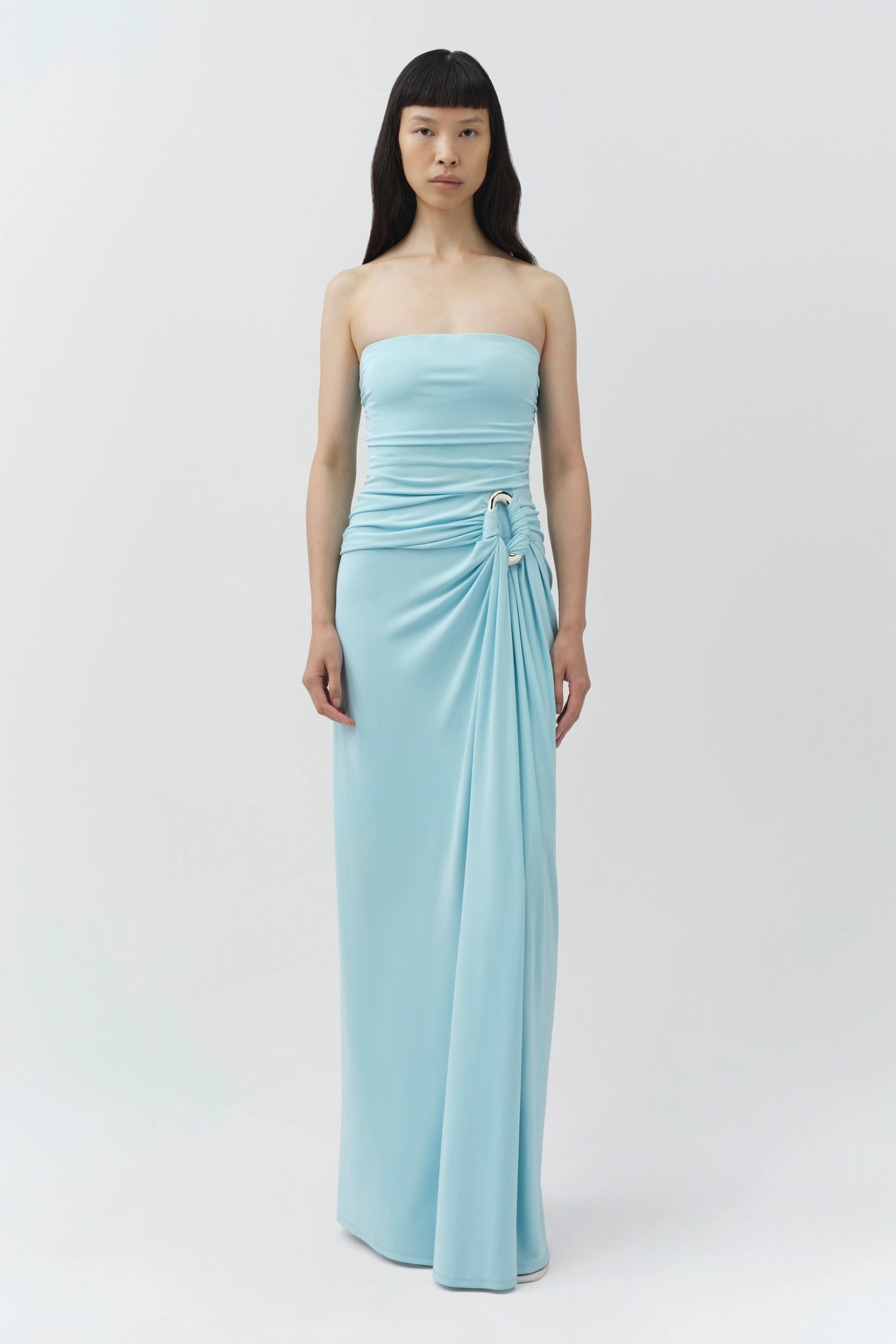 Emma Strapless Draped Jersey Bustier Gown - Image 2