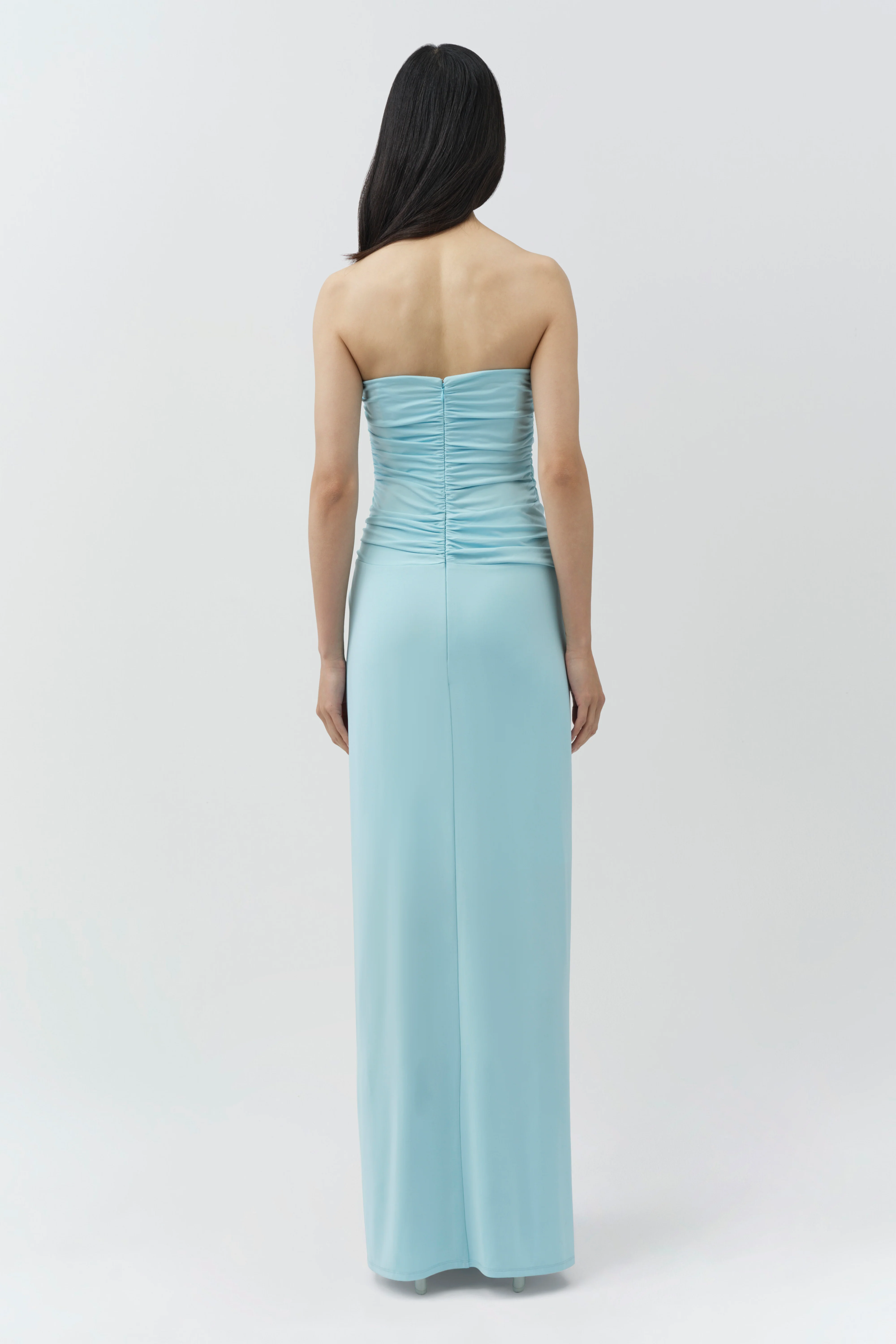 Emma Strapless Draped Jersey Bustier Gown - Image 5