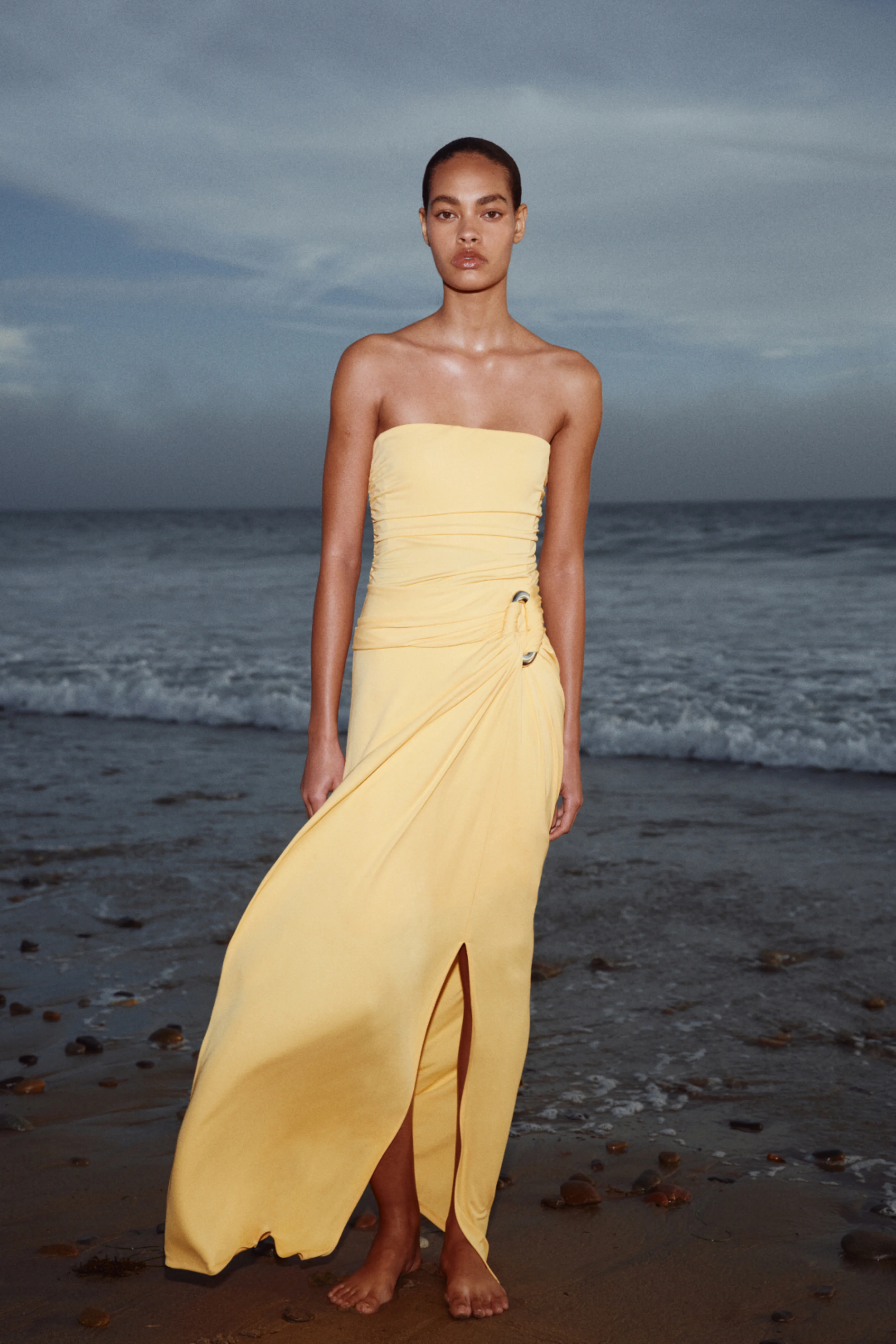 Emma Strapless Draped Jersey Bustier Gown - Image 2