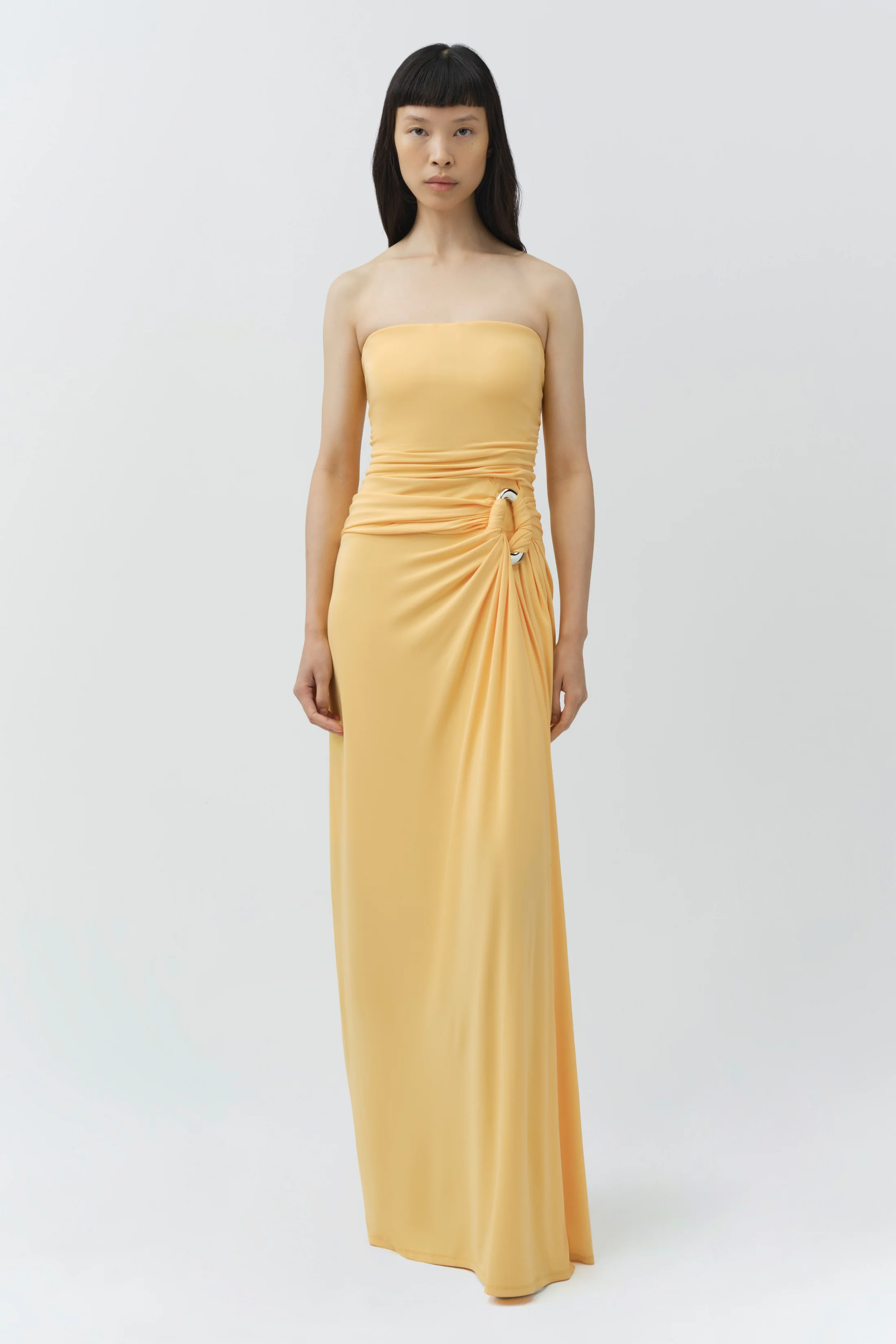 Emma Strapless Draped Jersey Bustier Gown - Image 3