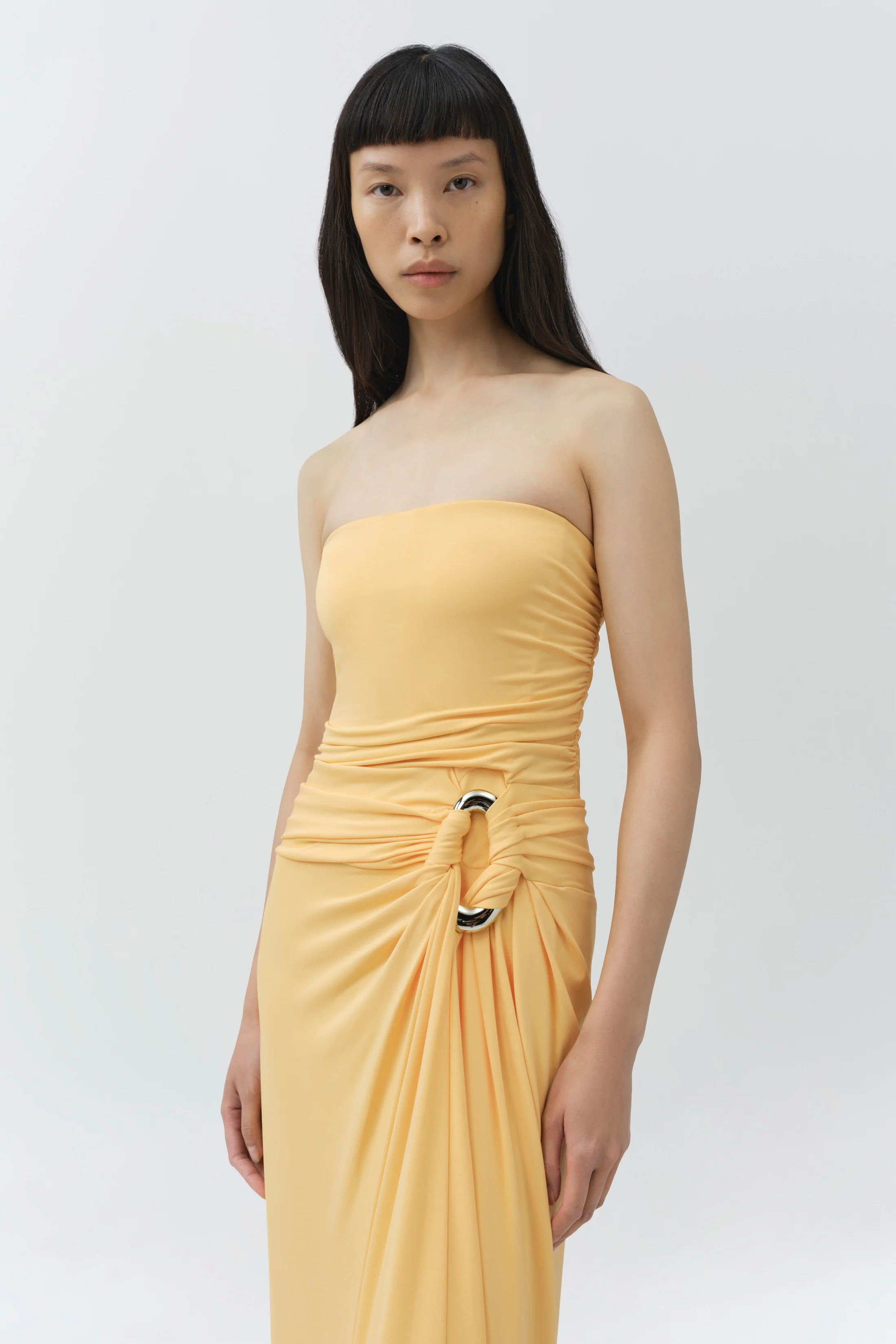 Emma Strapless Draped Jersey Bustier Gown - Image 4