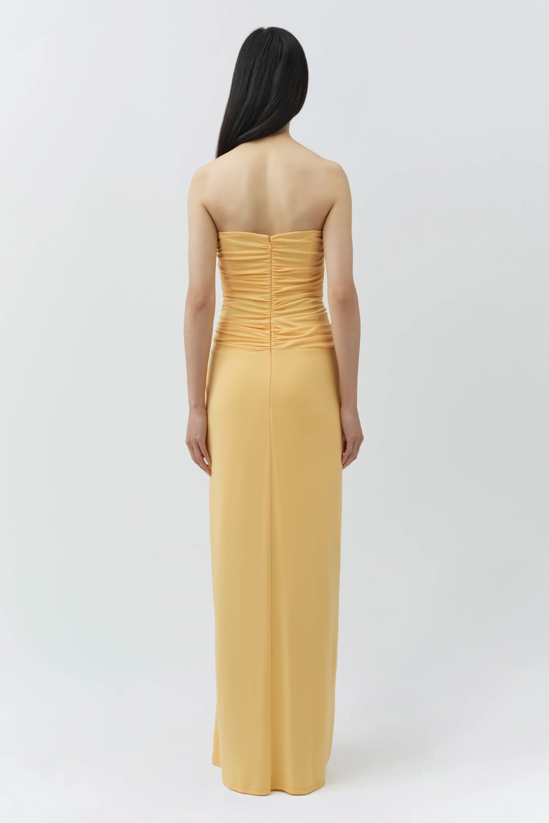Emma Strapless Draped Jersey Bustier Gown - Image 6