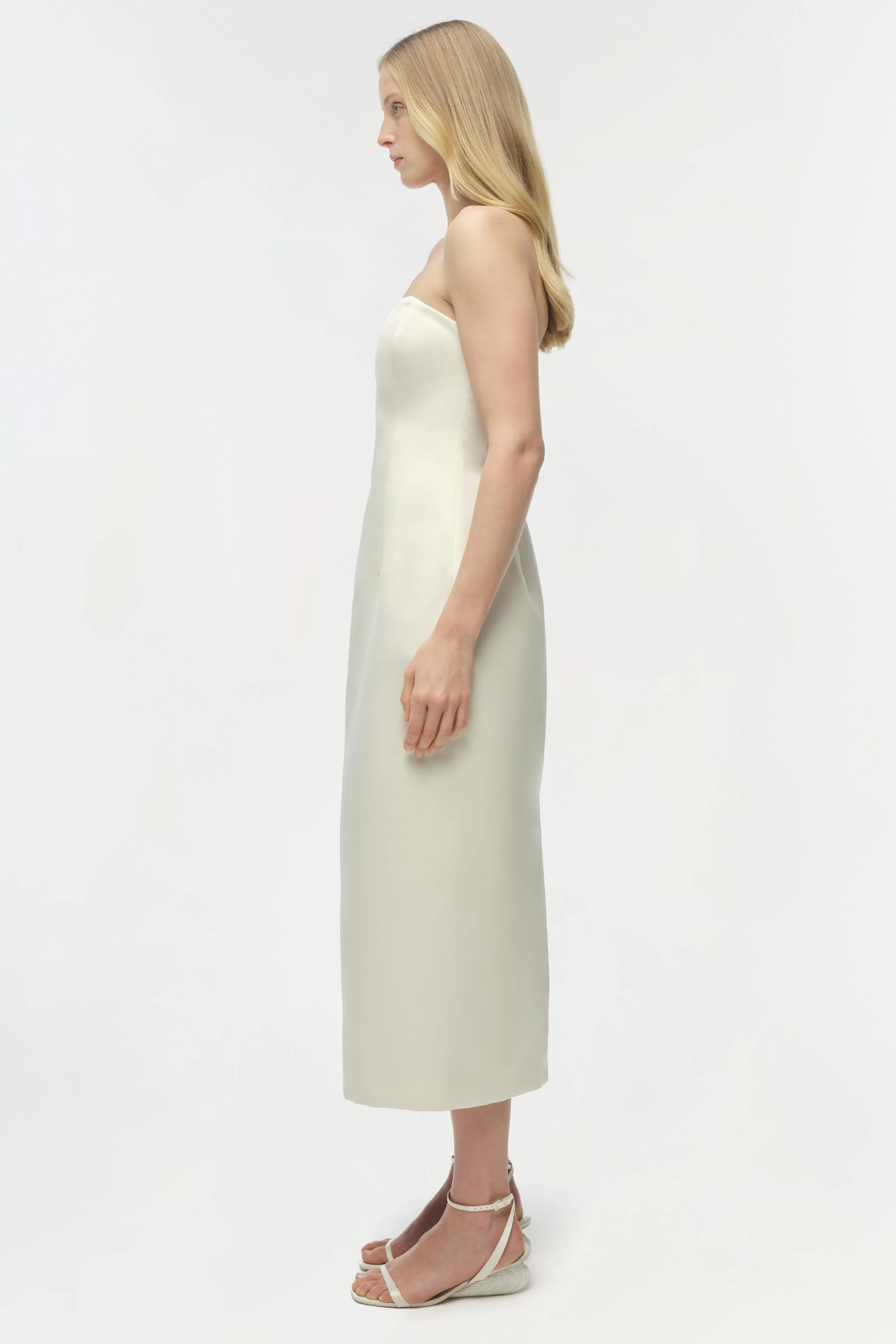 Enid Satin Bustier Midi Dress - Image 4