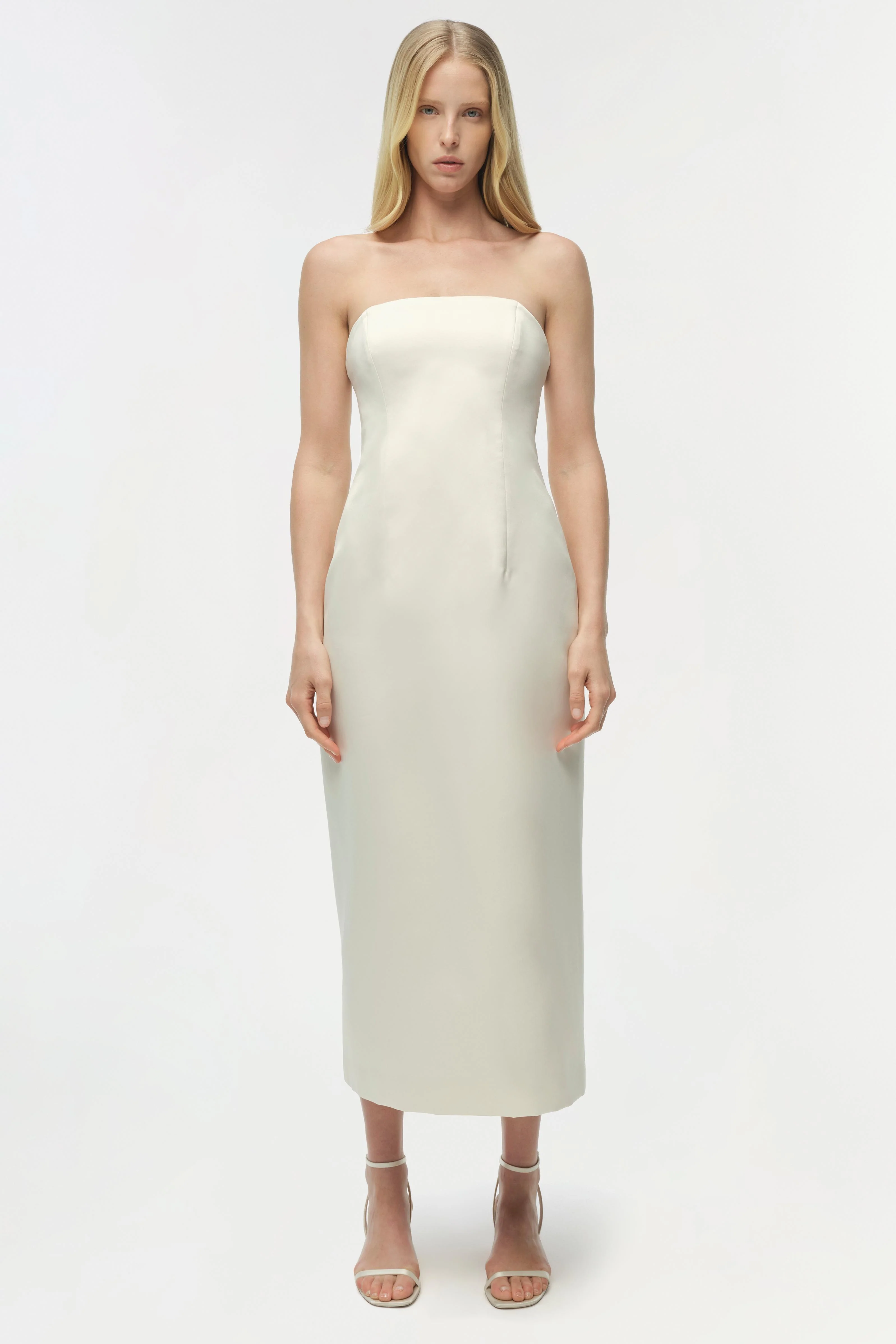 Enid Satin Bustier Midi Dress - Image 6