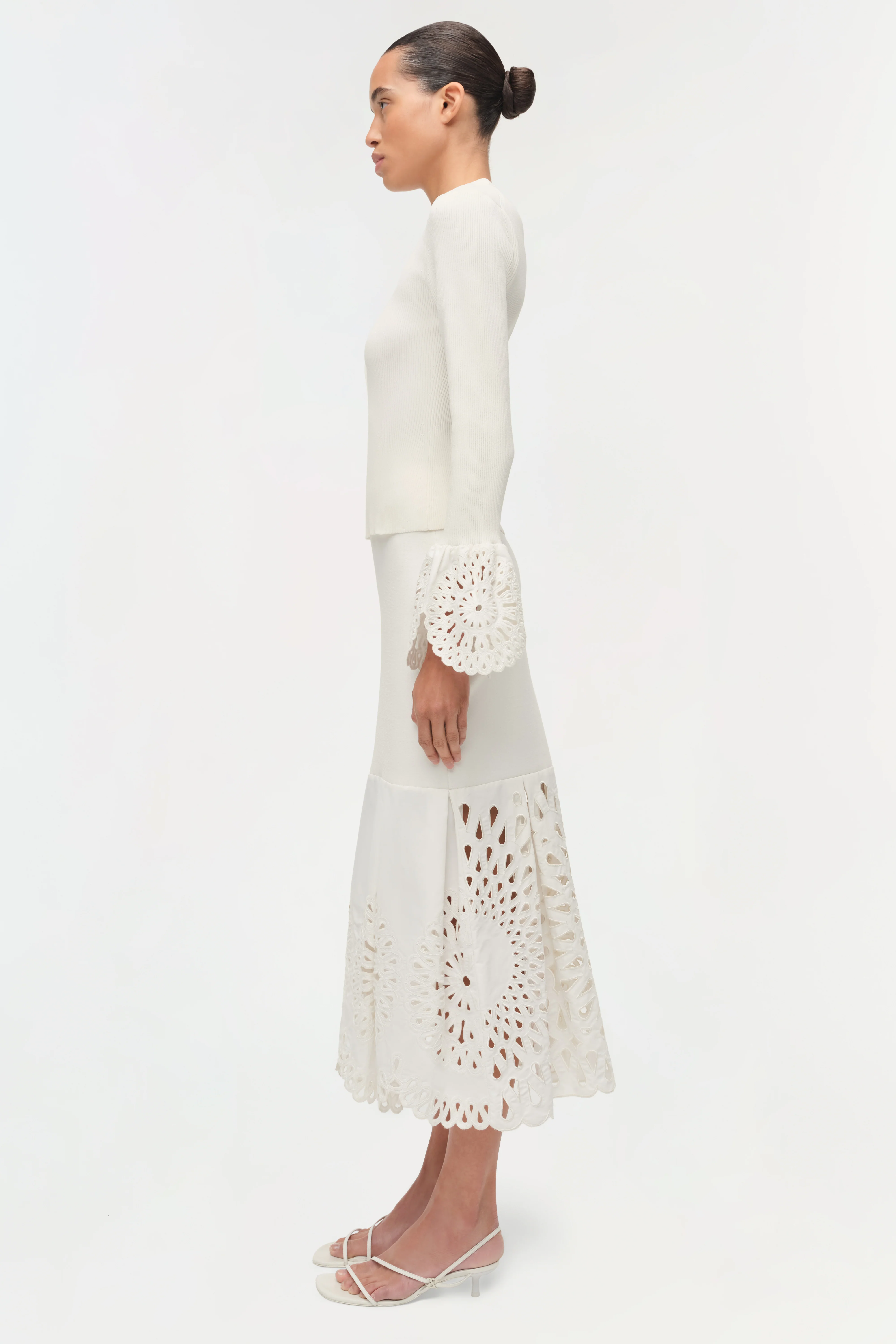 Eveletta Embroidered Knit Midi Skirt - Image 5