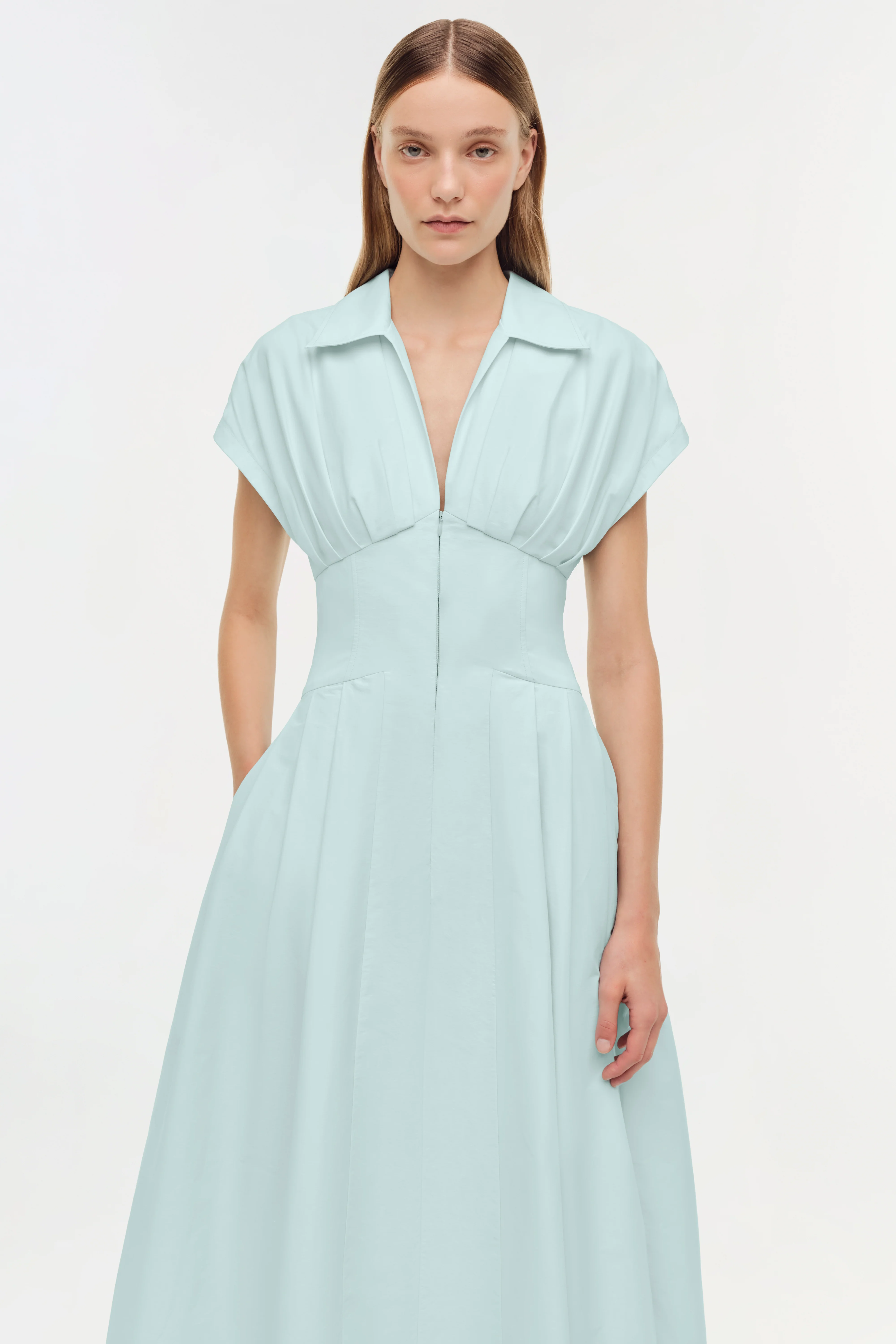 Farlow Cotton Faille Midi Dress - Image 3