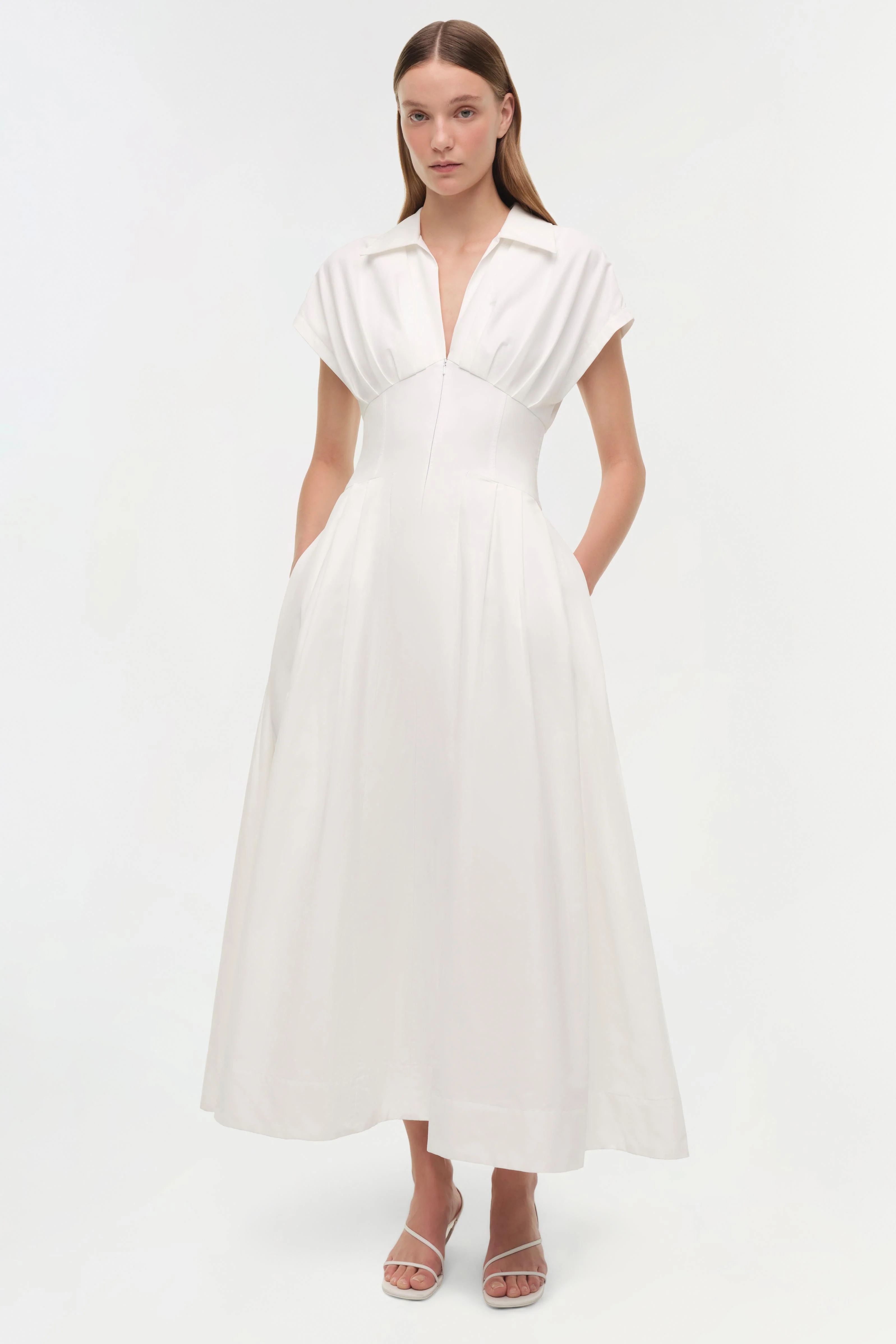 Farlow Cotton Faille Midi Dress - Image 3