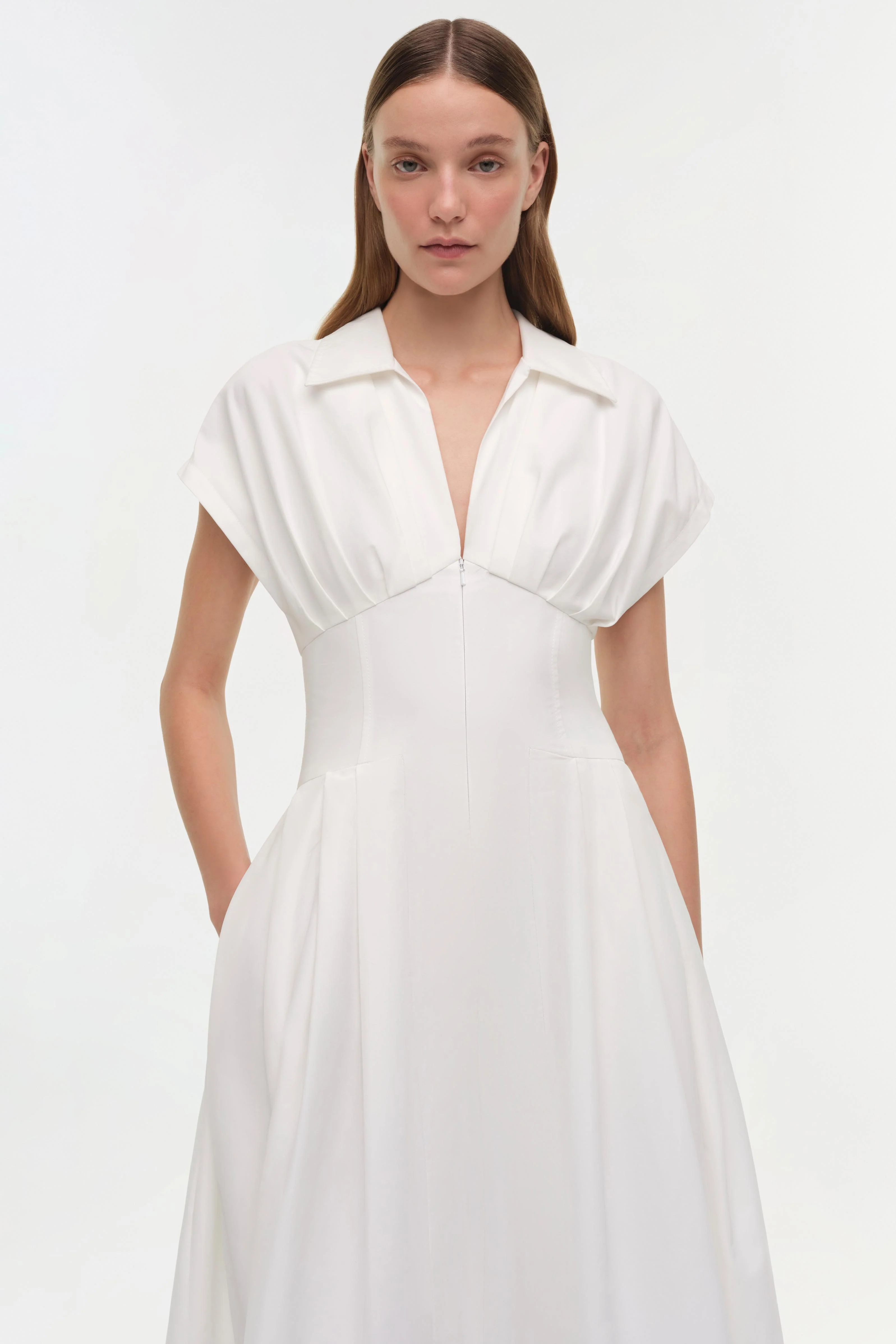 Farlow Cotton Faille Midi Dress - Image 4