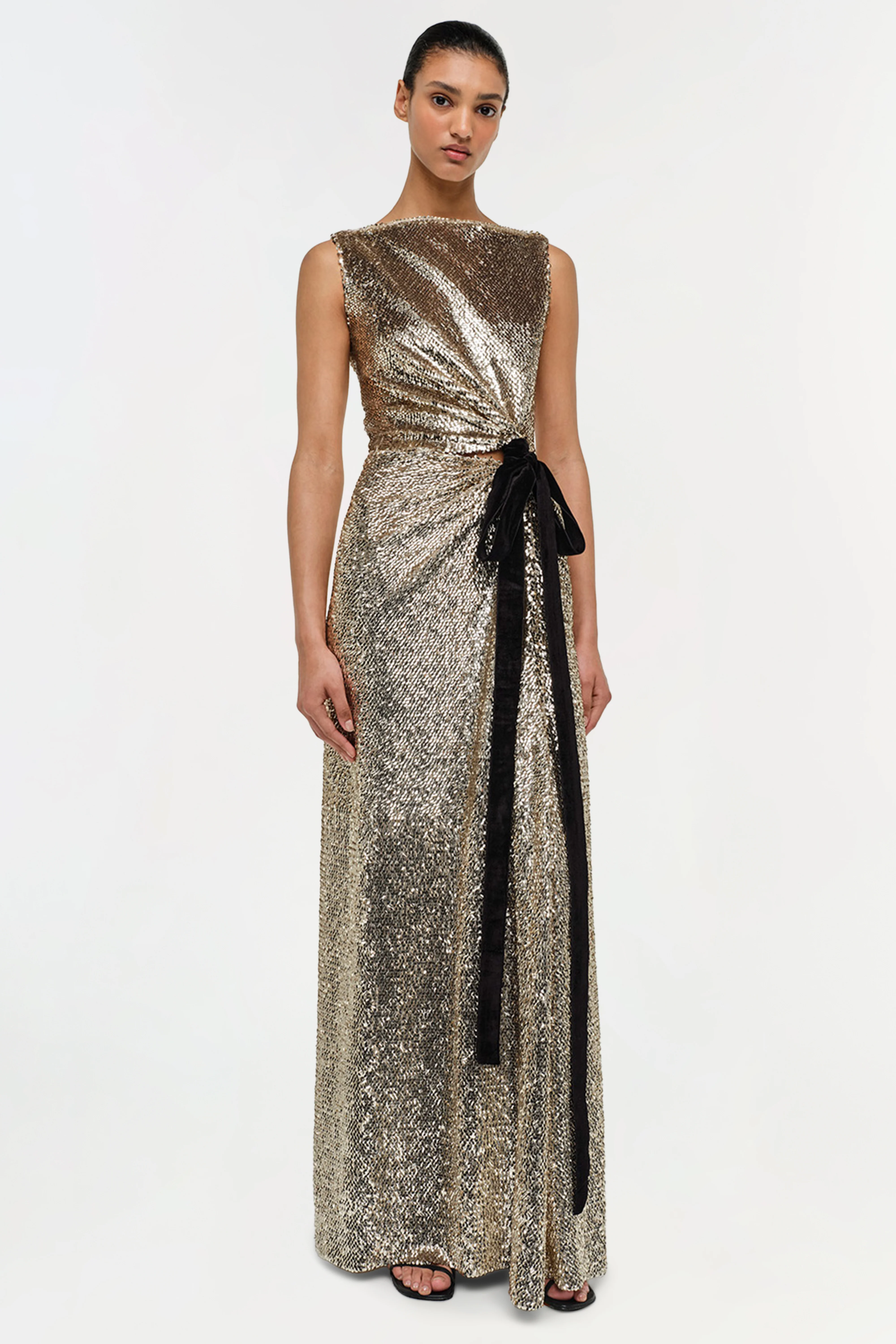 Felicity Draped Sequin Gown - Image 3