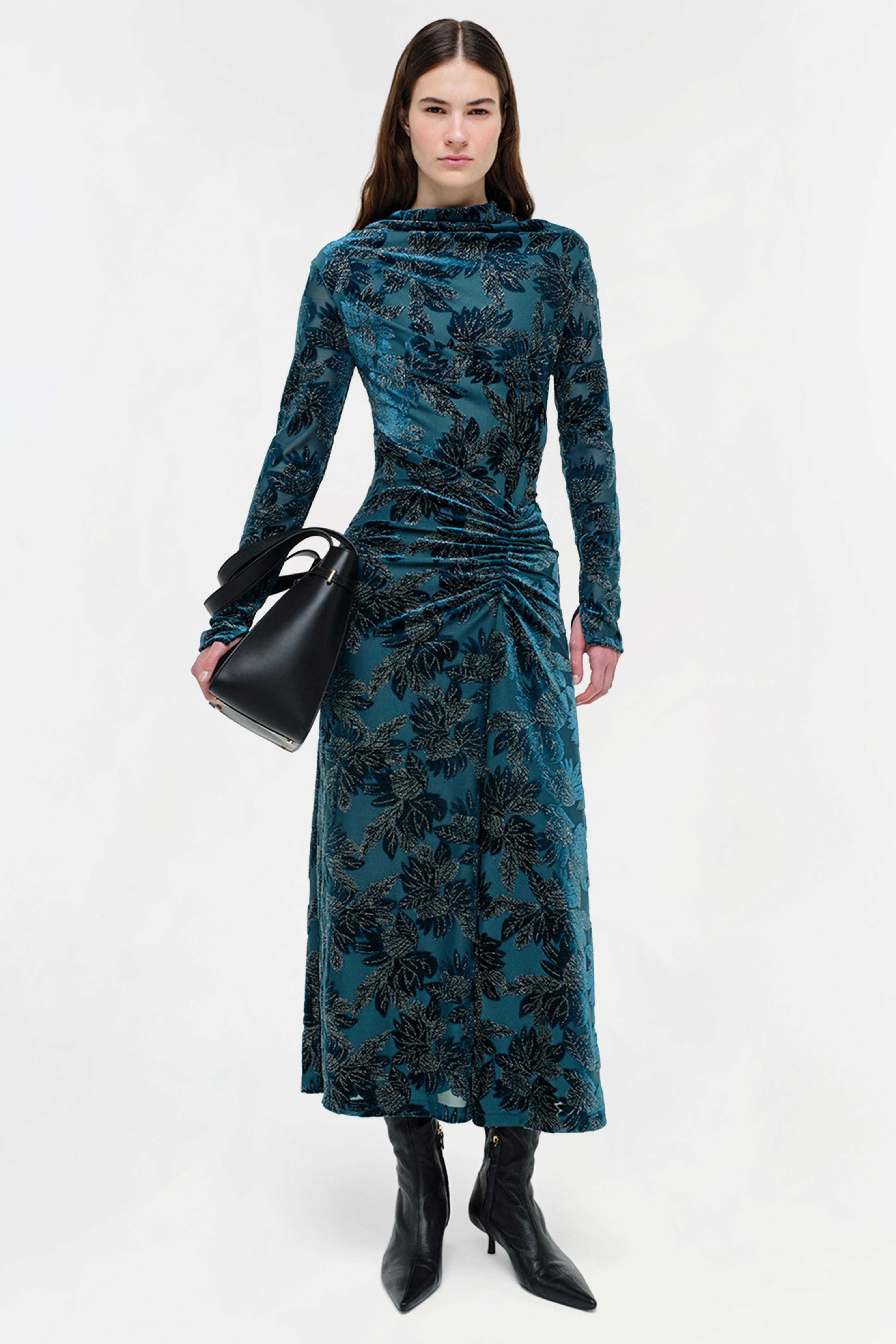 Ferrera Floral Velvet Midi Dress - Image 2