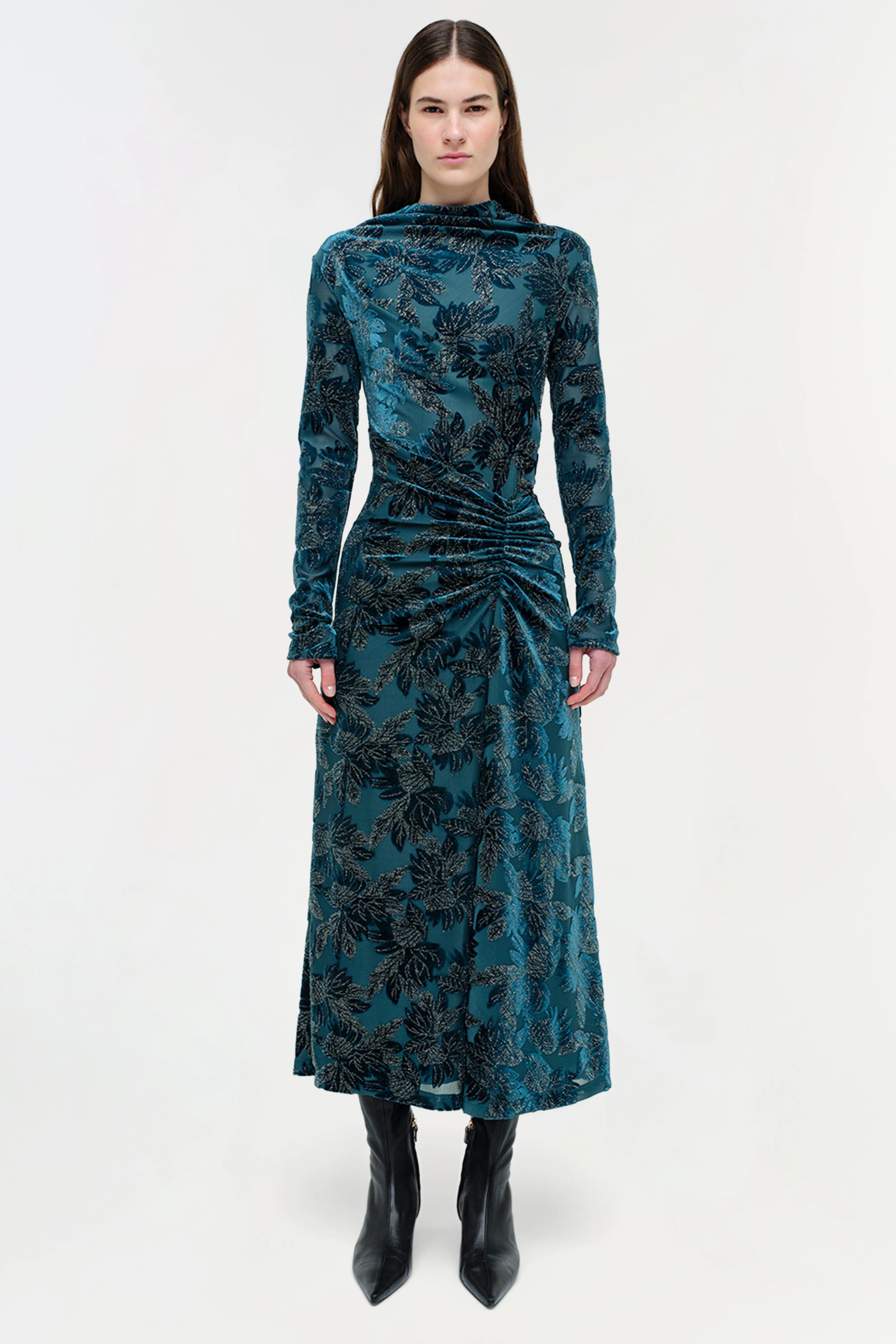 Ferrera Floral Velvet Midi Dress - Image 5