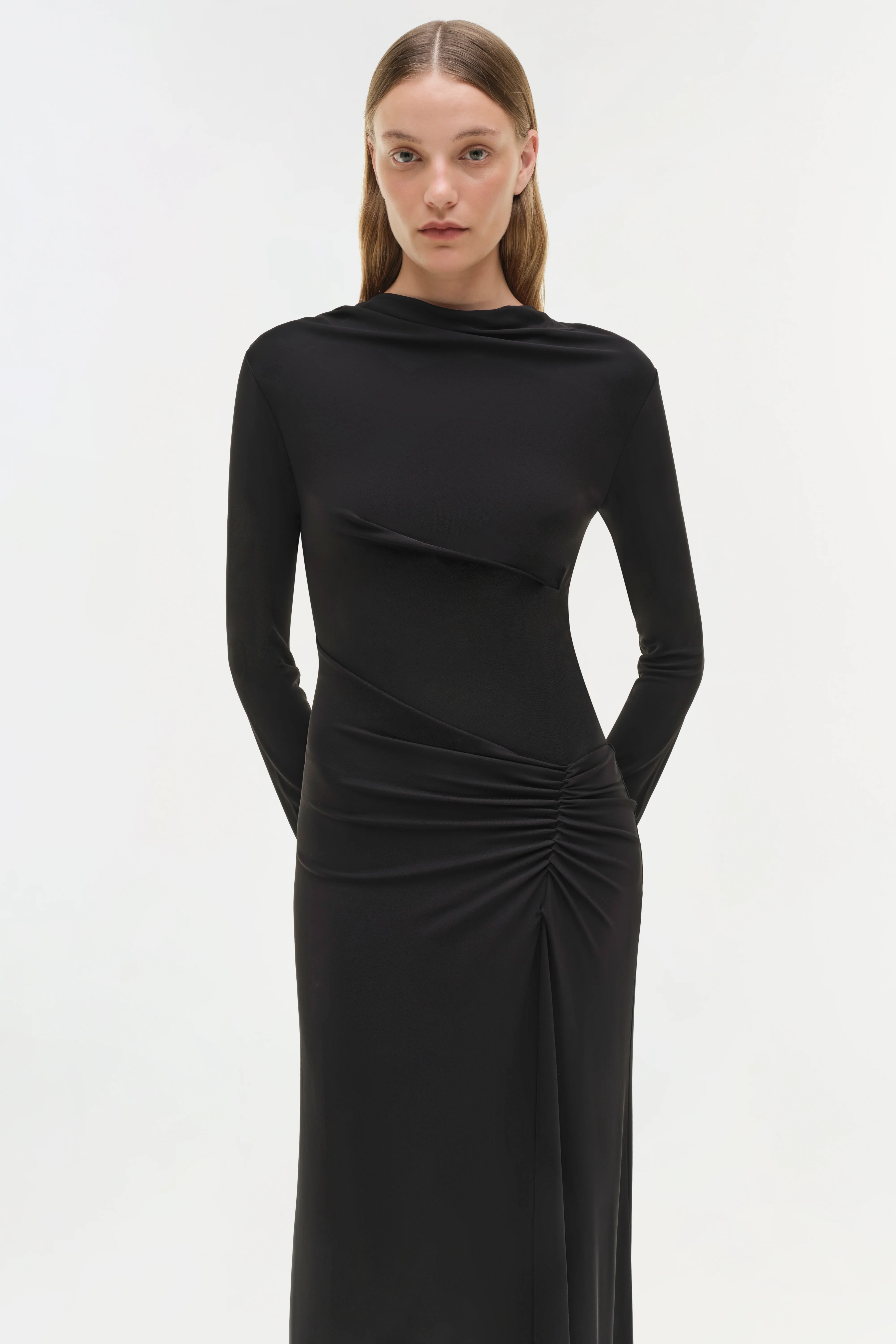 Ferrera Draped Jersey Midi Dress - Image 3