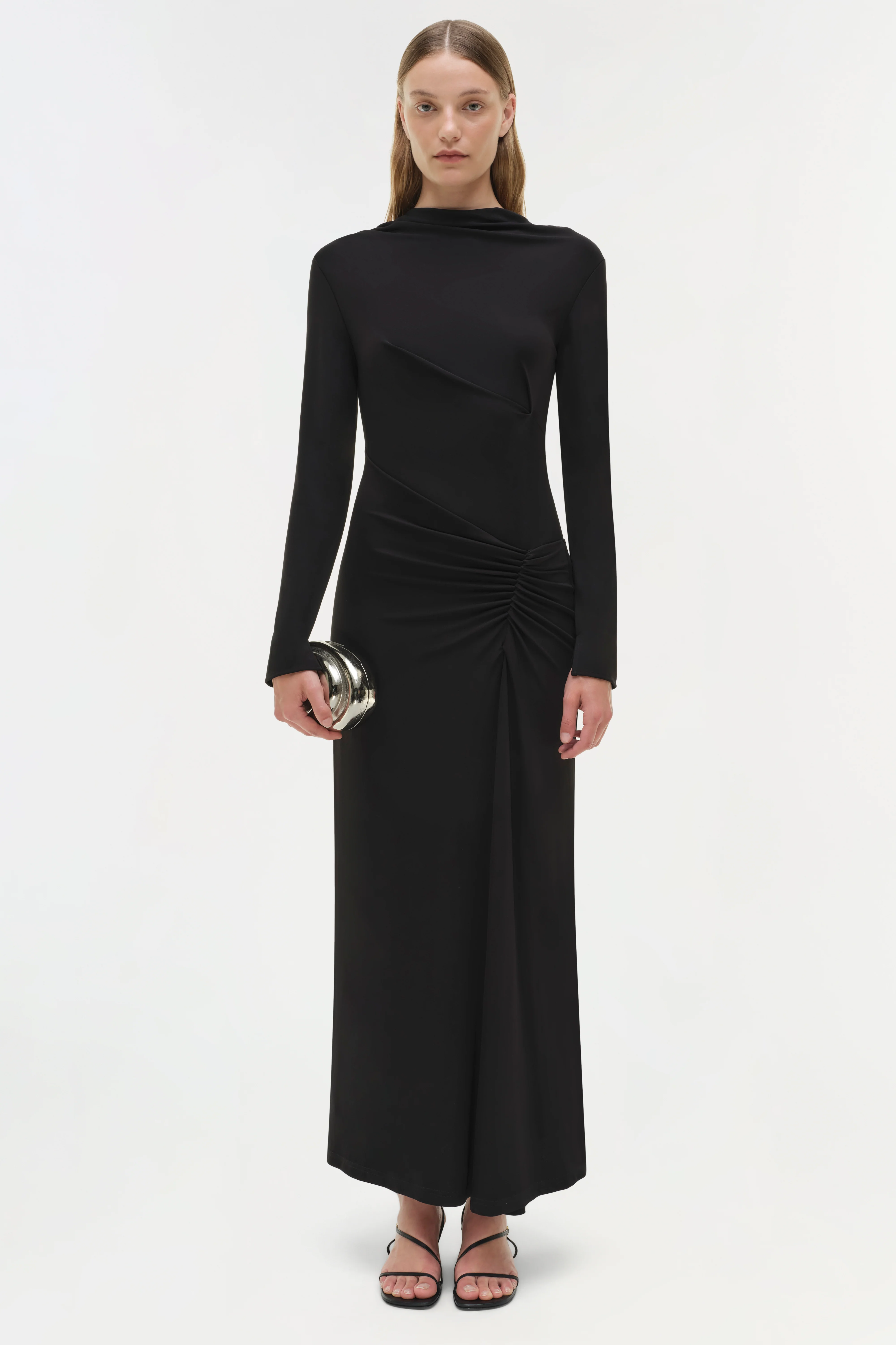 Ferrera Draped Jersey Midi Dress - Image 6