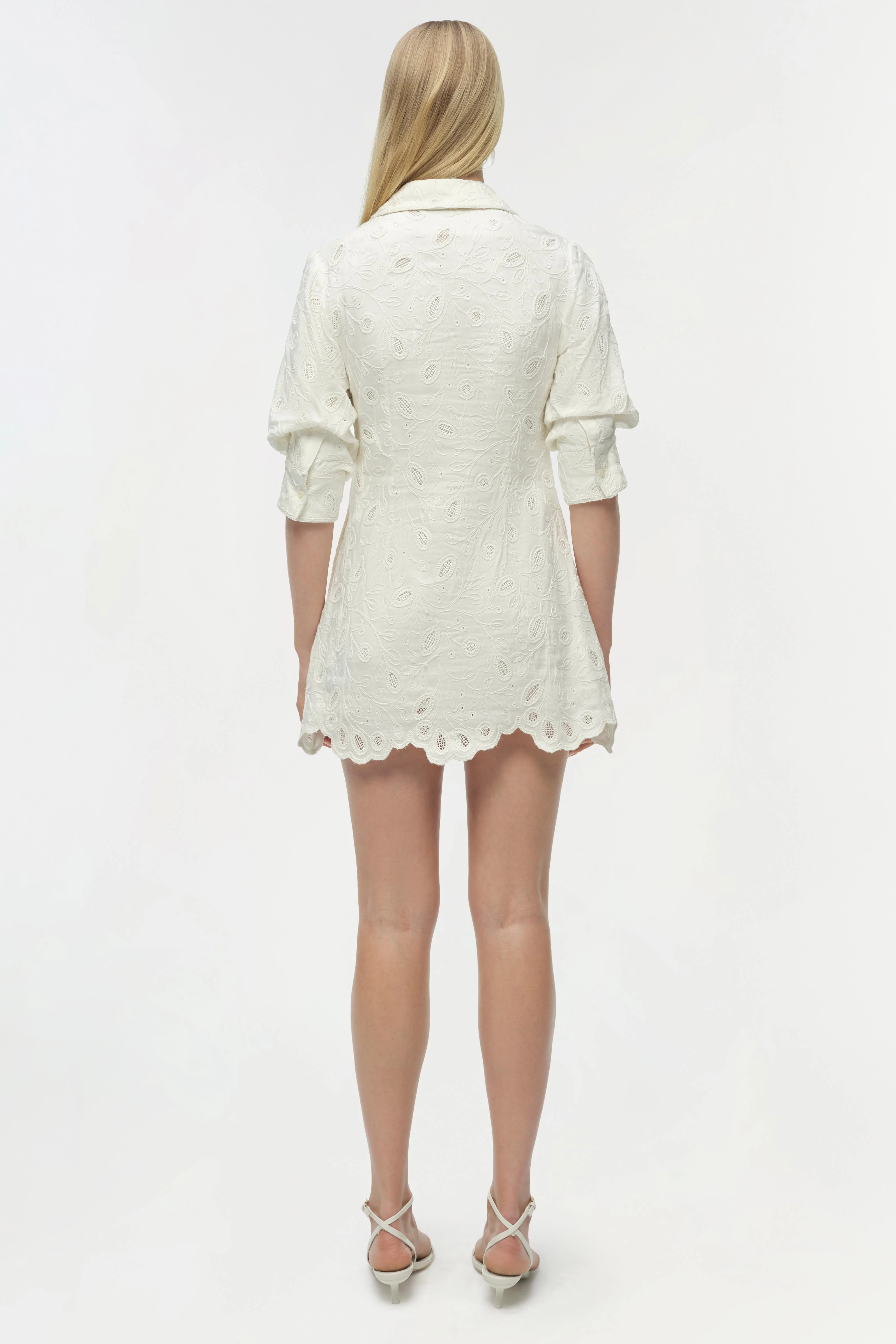 Freya Embroidered Linen Mini Dress - Image 5