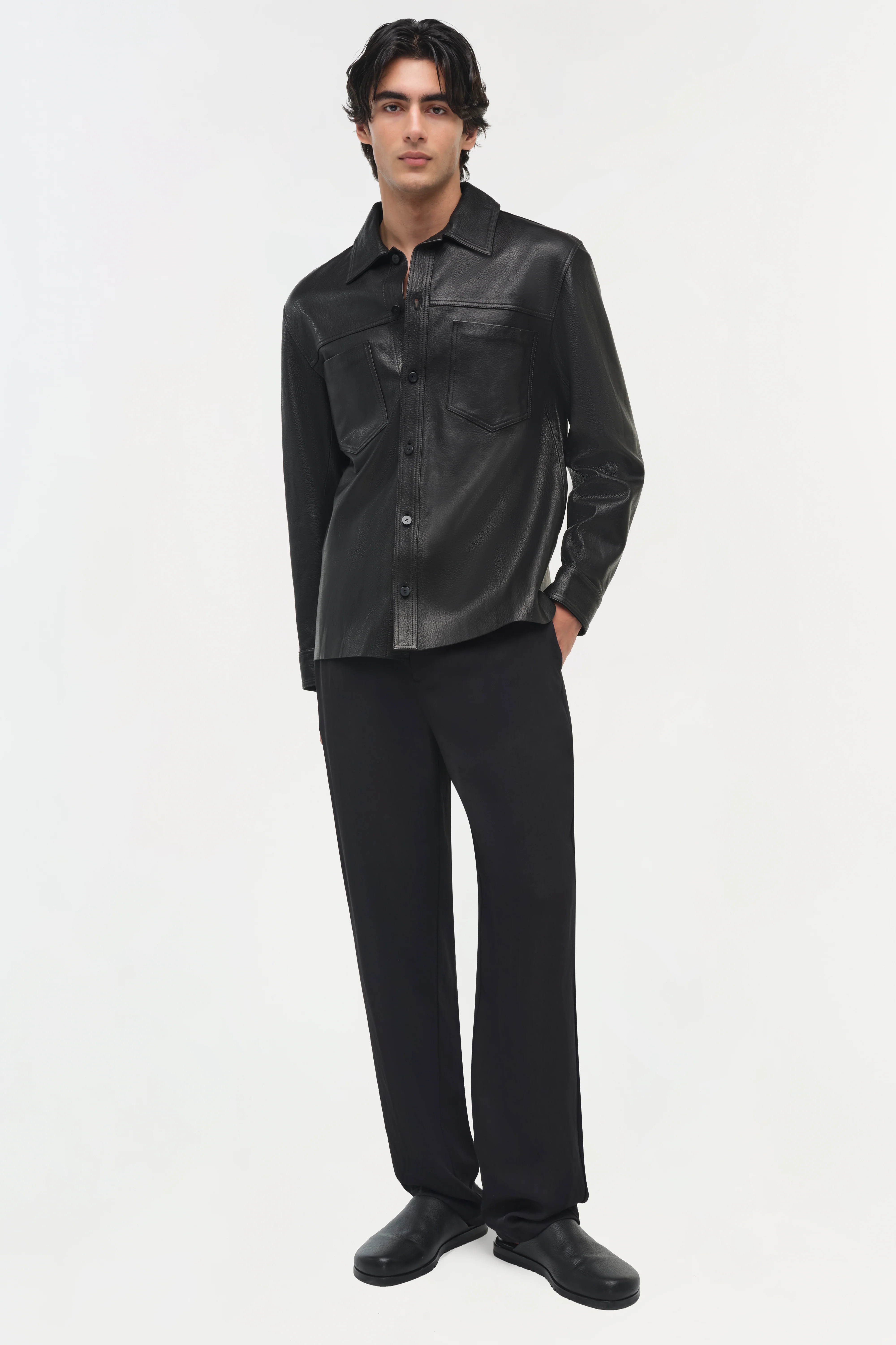 Gibson Leather Shirt Jacket - Image 3