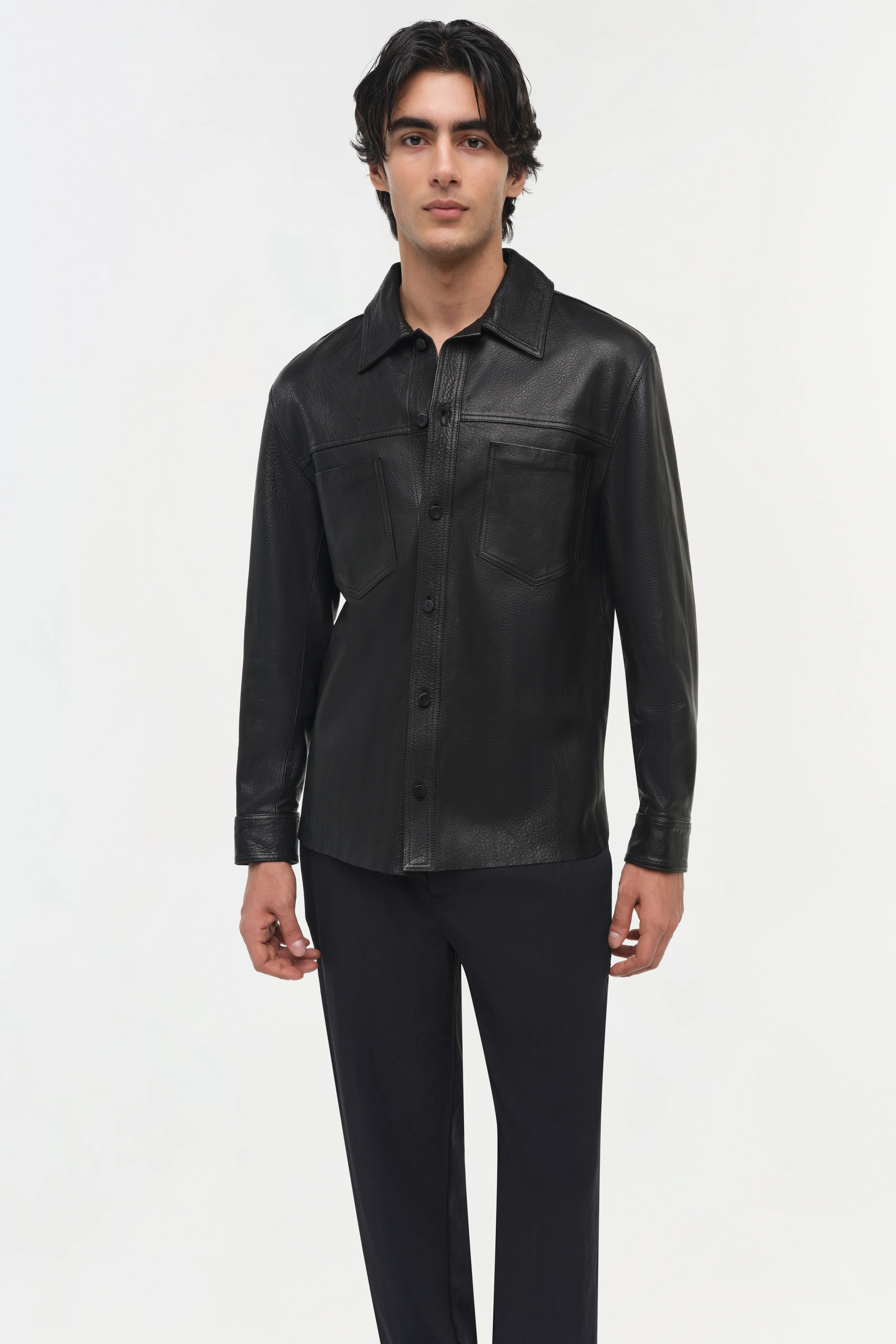 Gibson Leather Shirt Jacket - Image 4