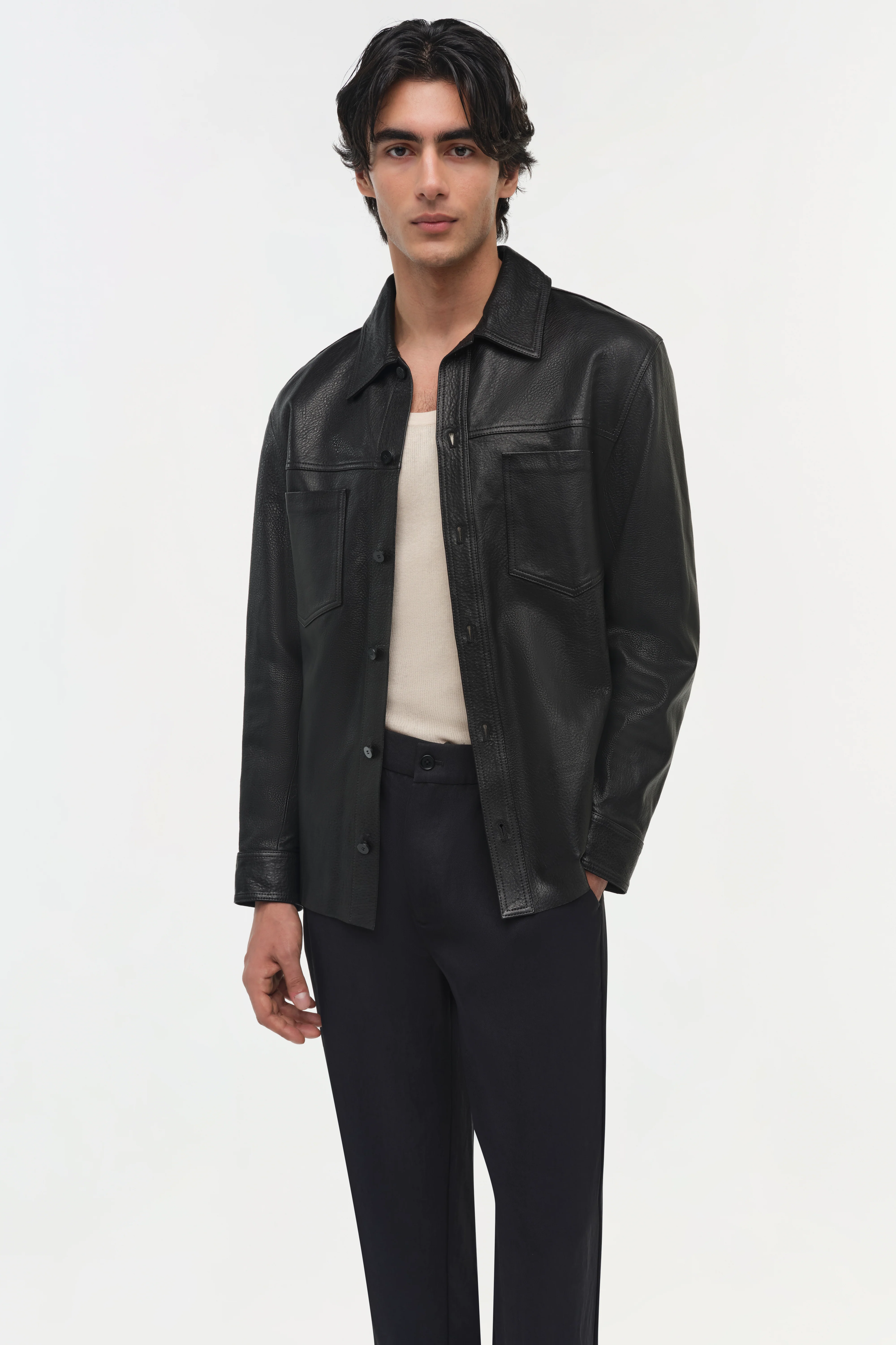 Gibson Leather Shirt Jacket - Image 7