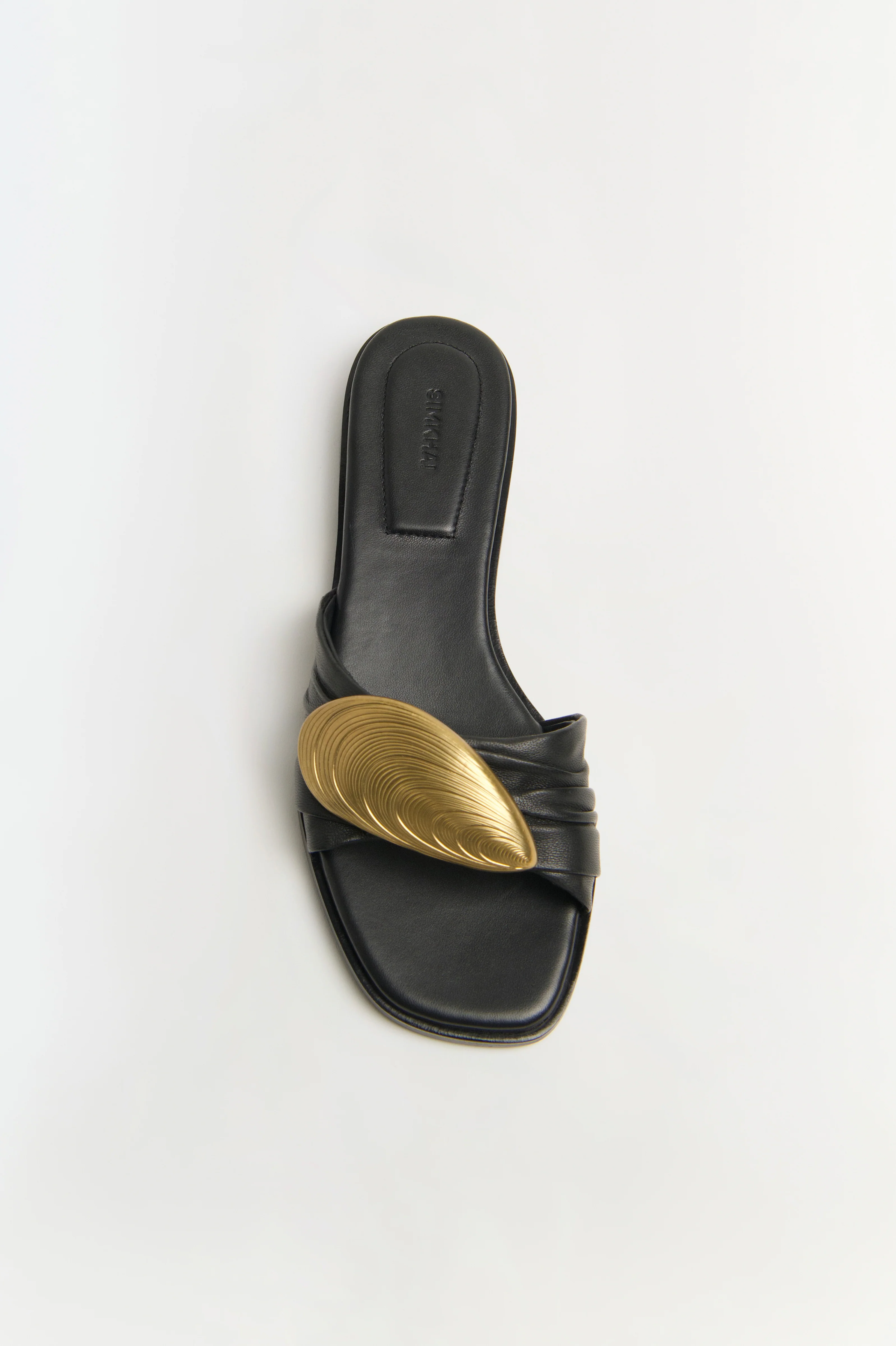 Gigi Oyster Leather Flat Slide - Image 2