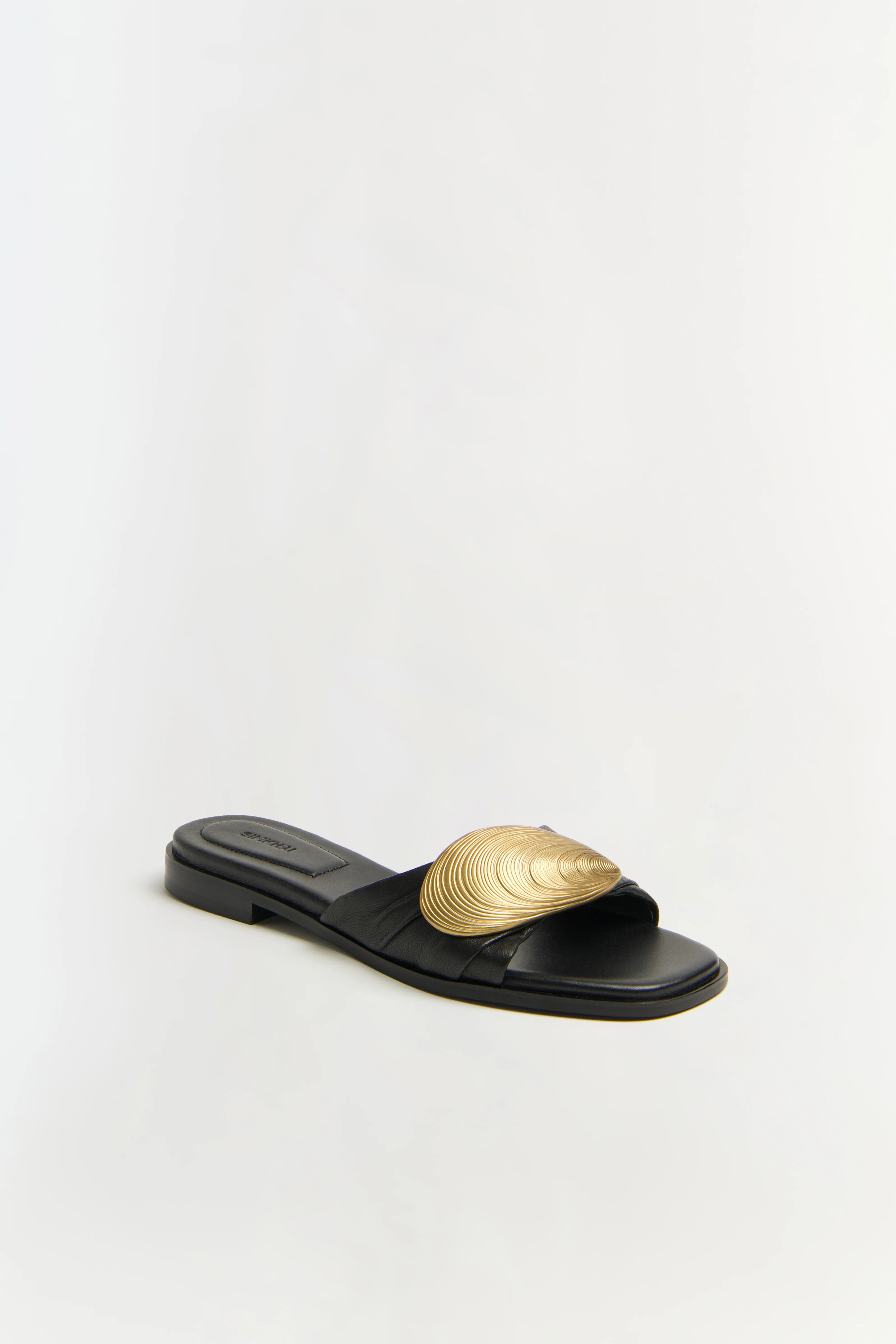 Gigi Oyster Leather Flat Slide - Image 3