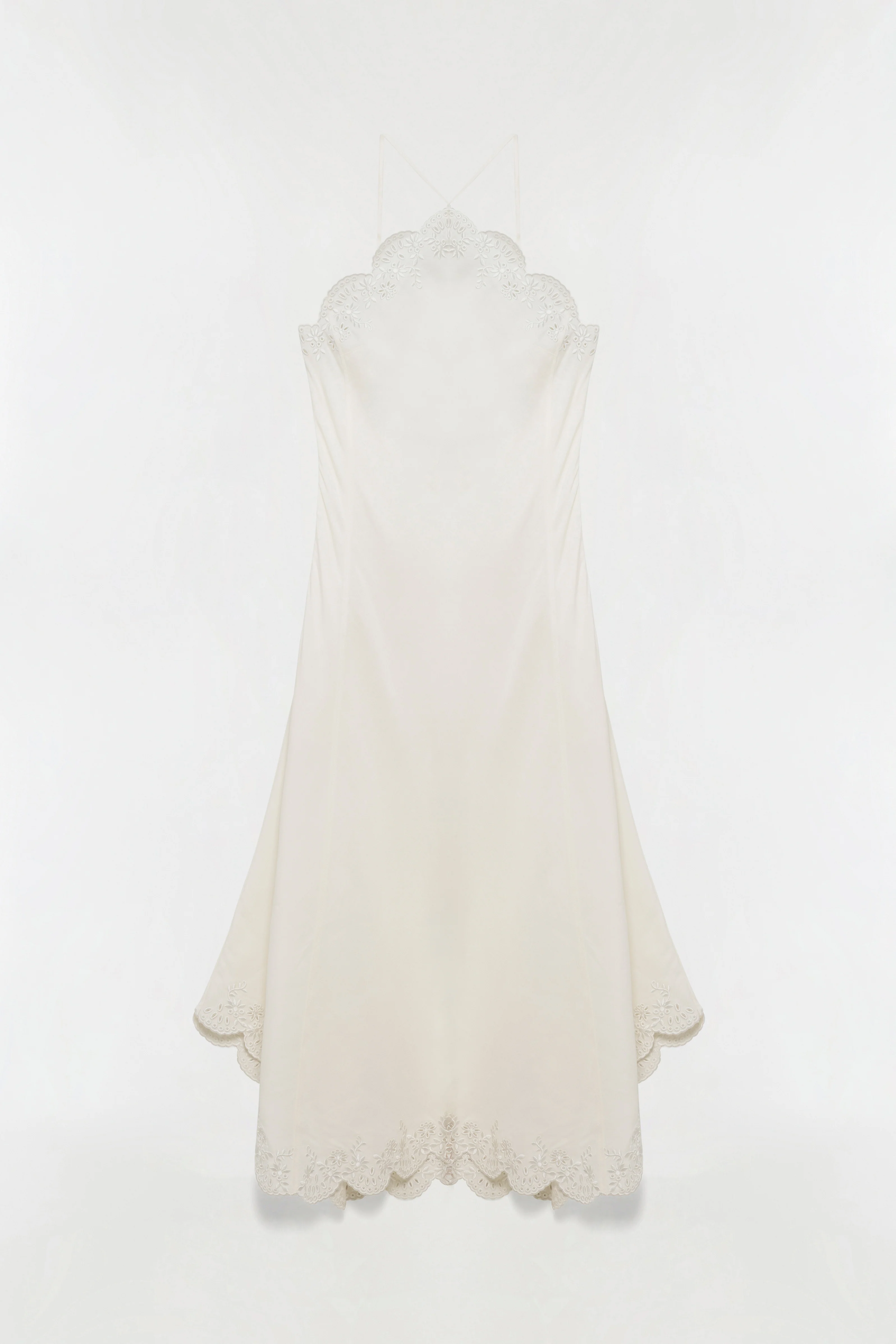Gillian Embroidered Linen Midi Dress