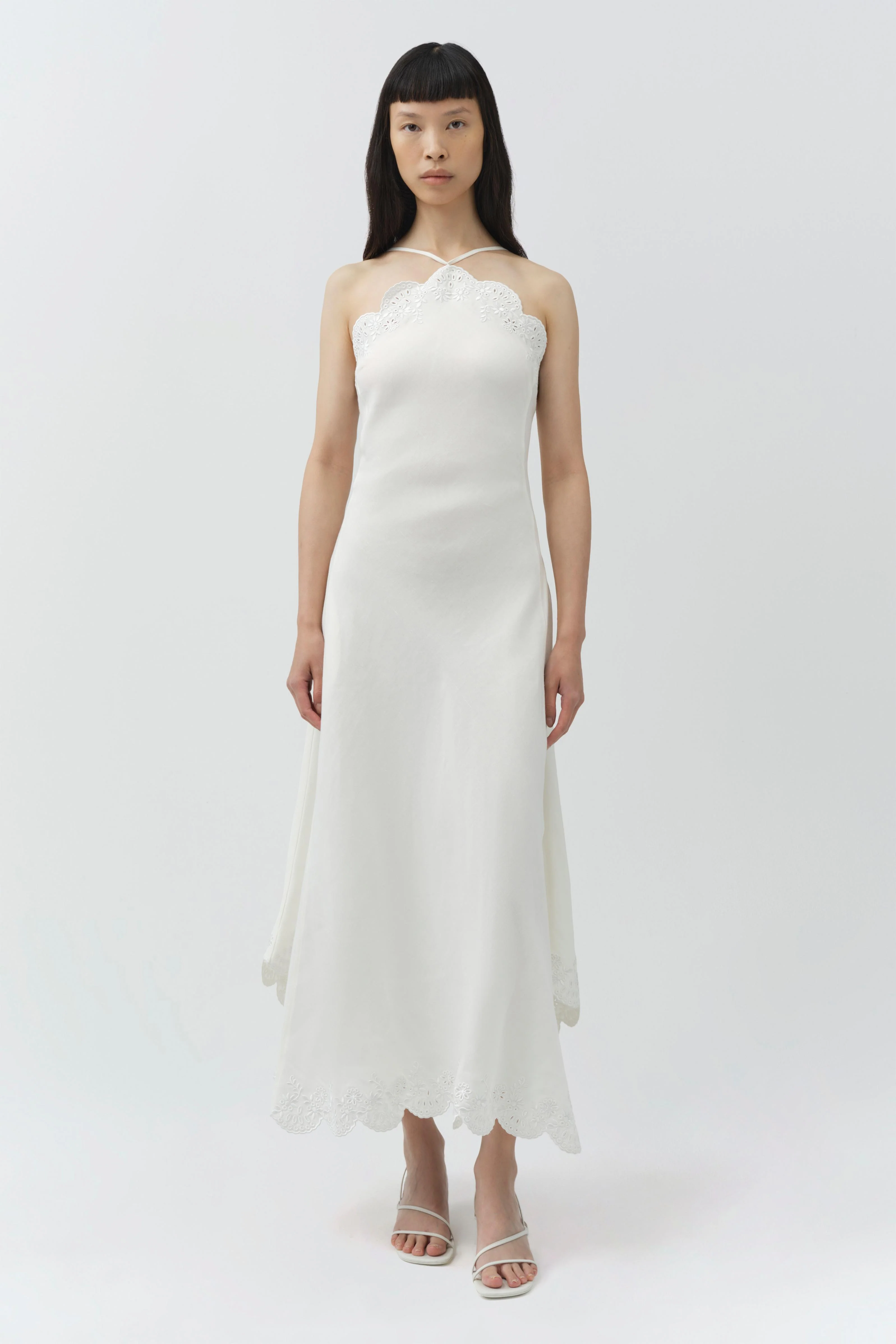 Gillian Embroidered Linen Midi Dress - Image 2