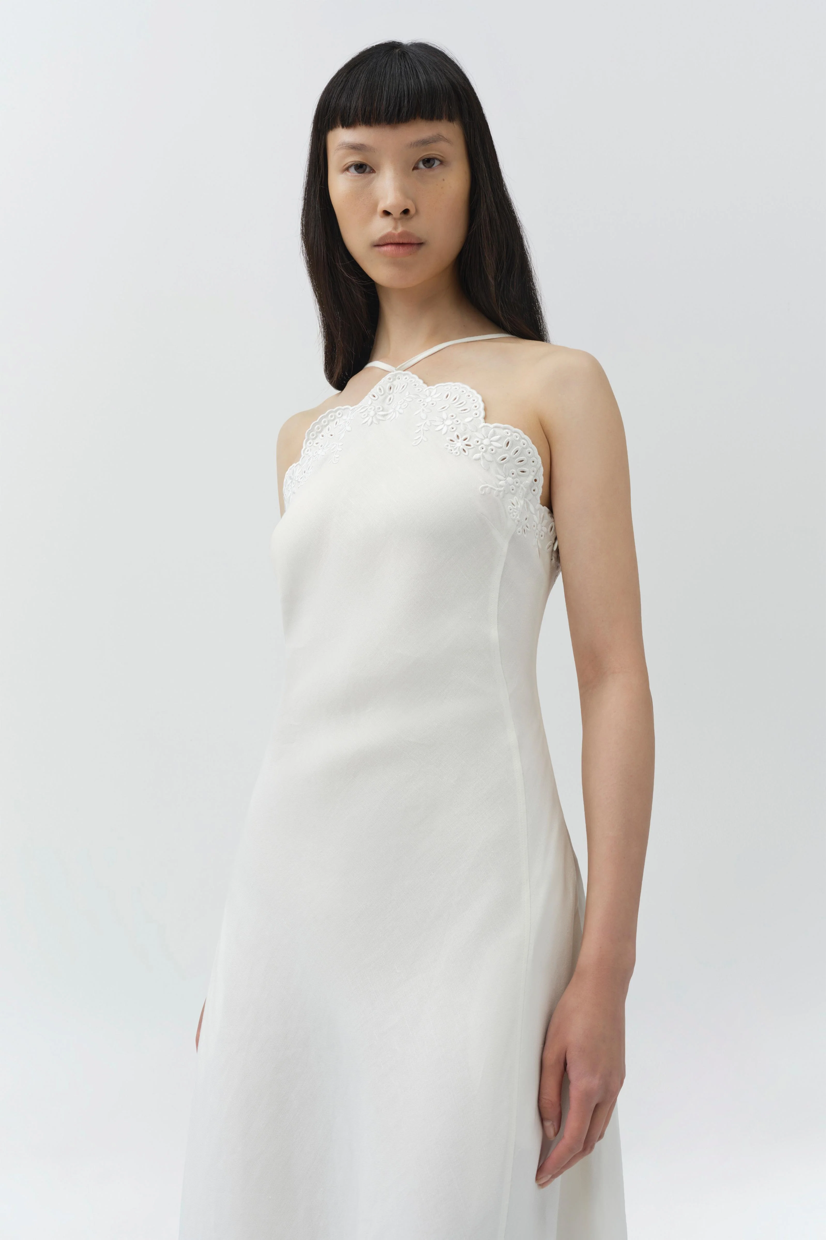 Gillian Embroidered Linen Midi Dress - Image 3