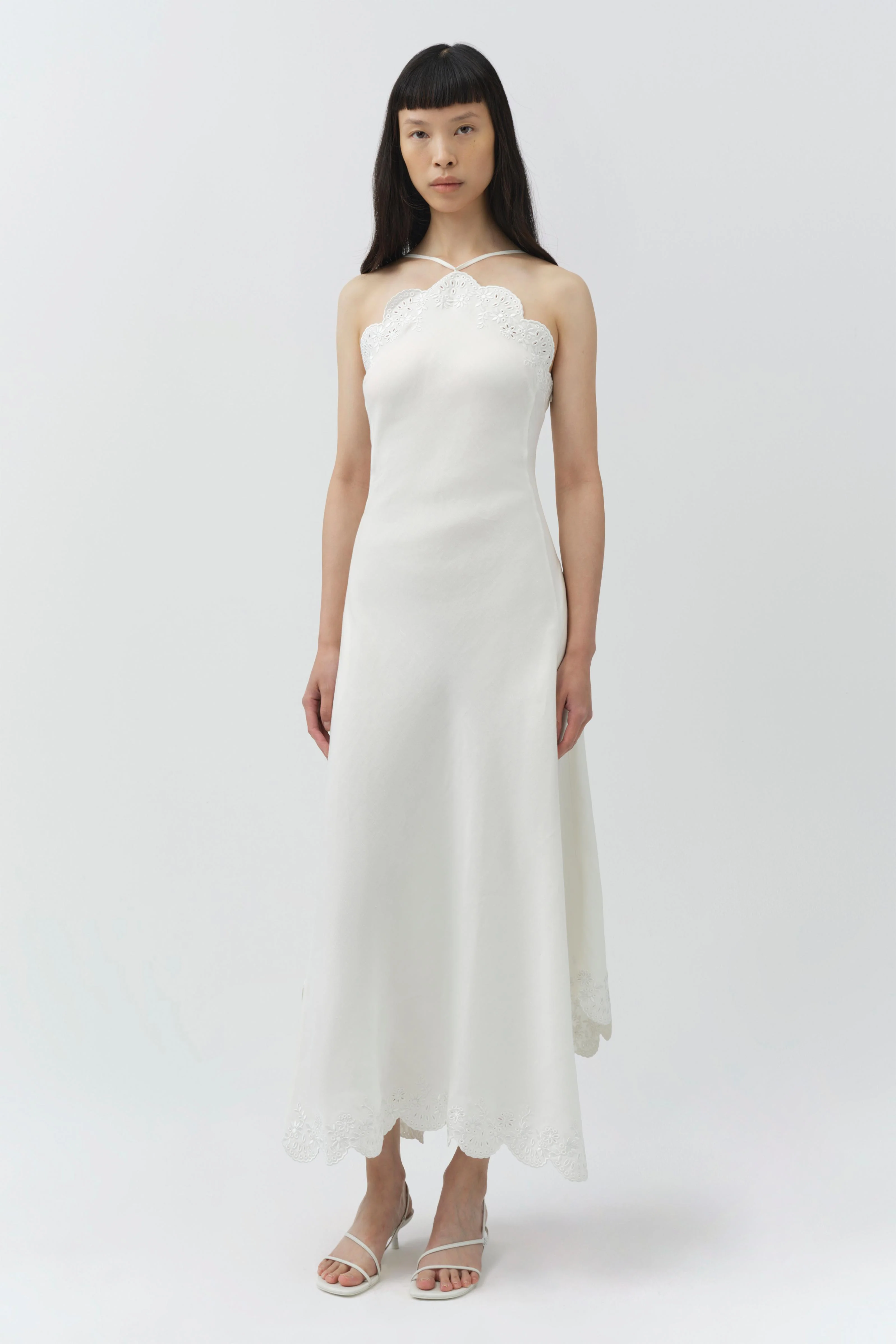Gillian Embroidered Linen Midi Dress - Image 4