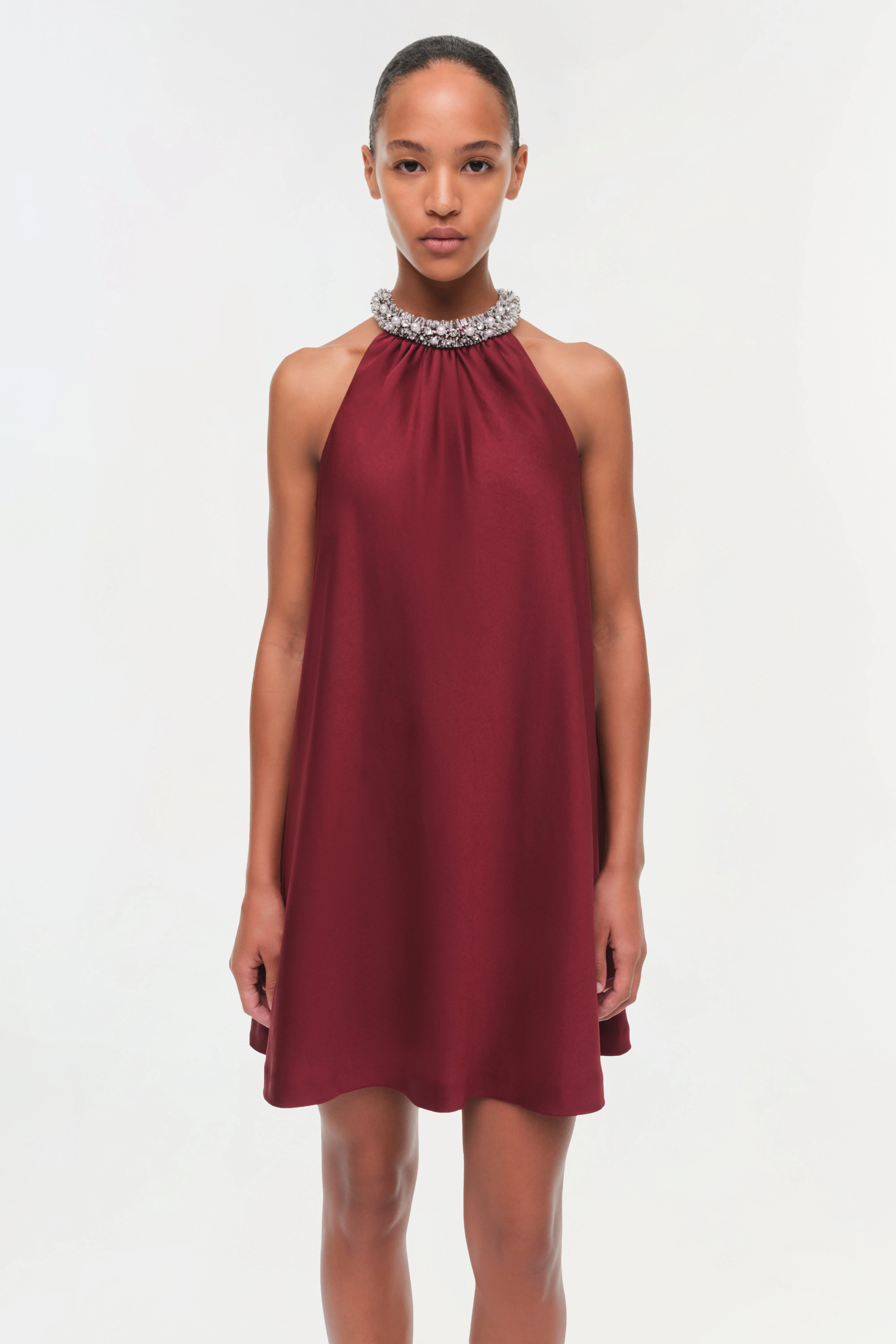 Hadleigh Satin Mini Dress - Image 3