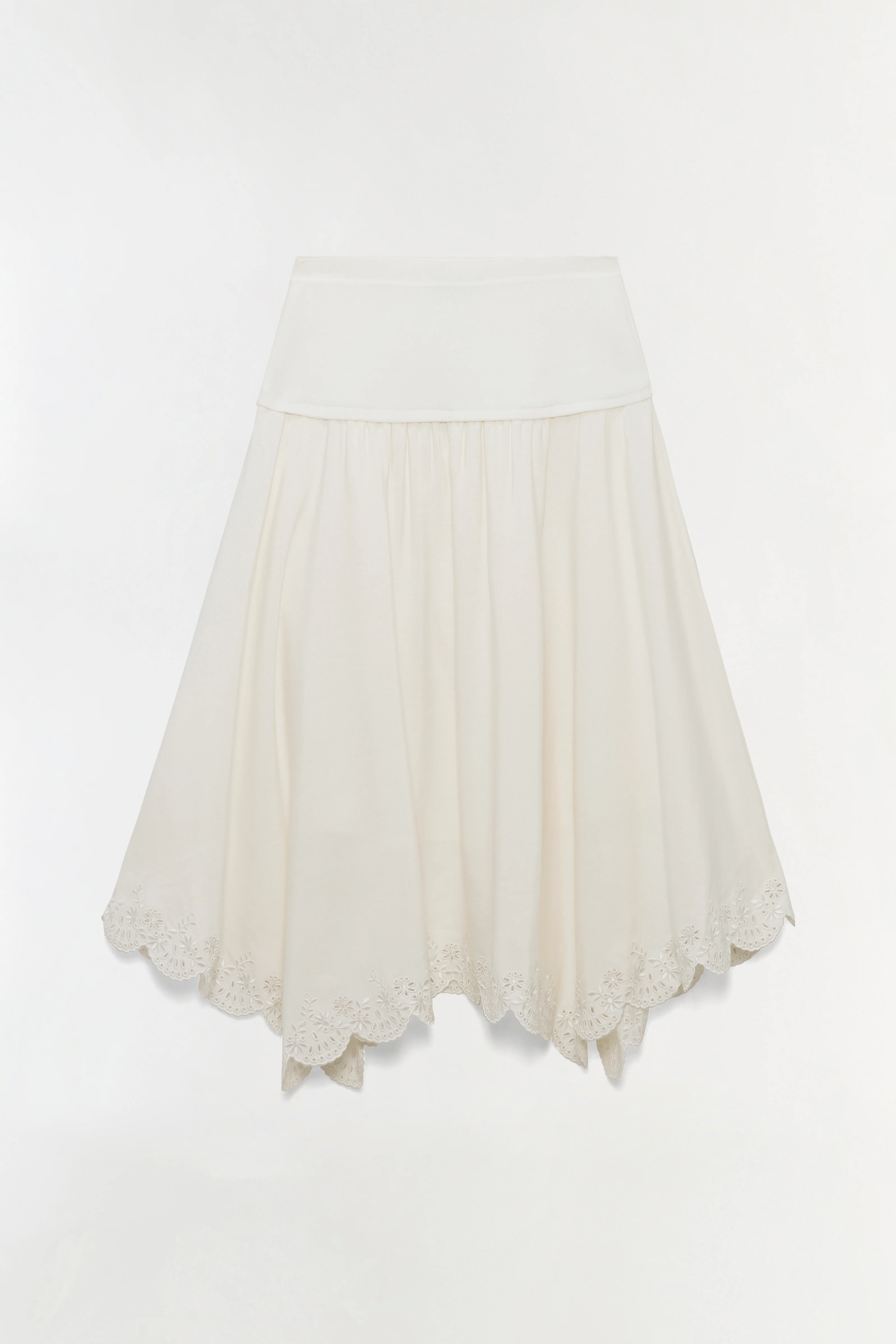 Haven Embroidered Linen Knit Skirt