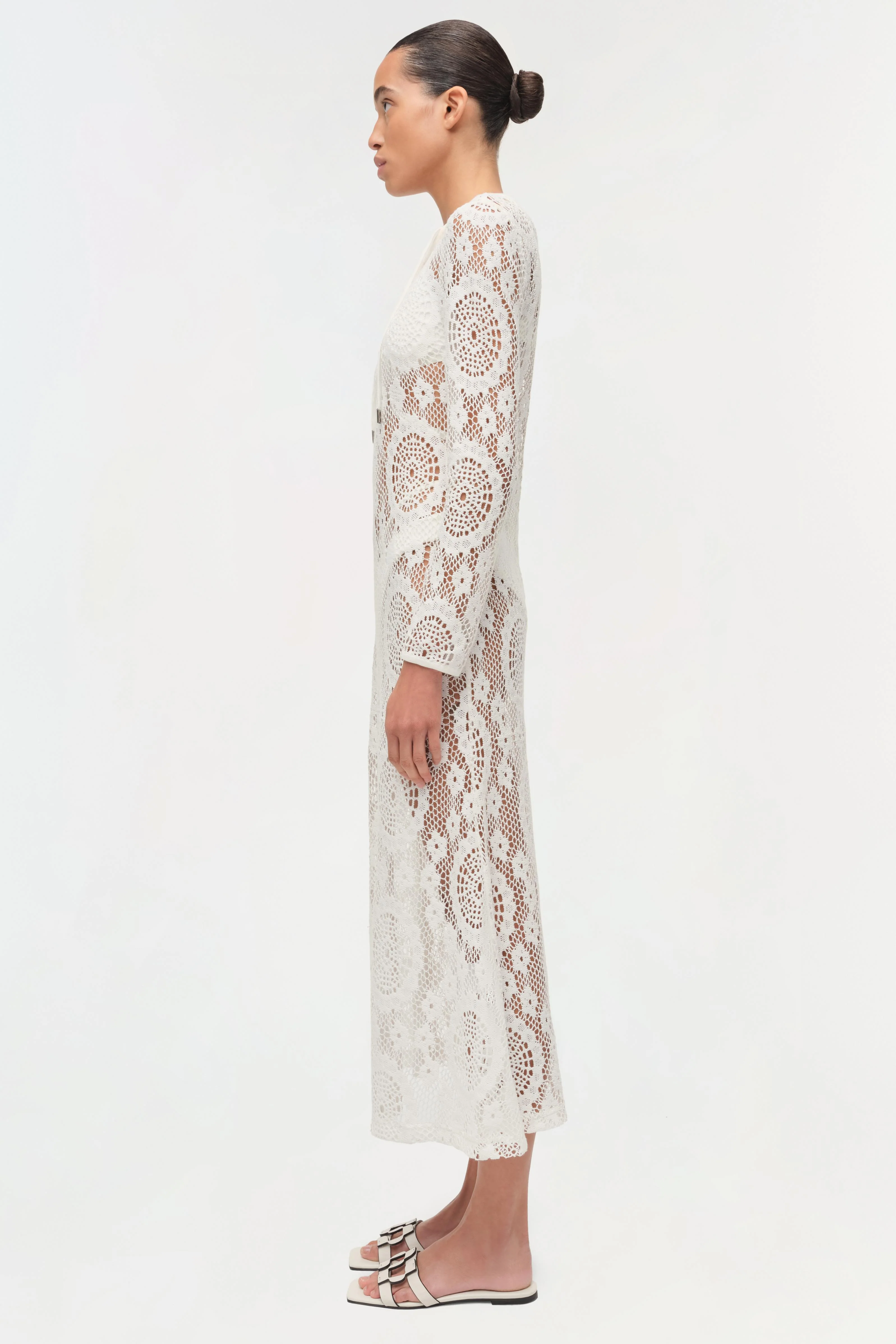 Hawthorne Lace Up Midi Dress - Image 4