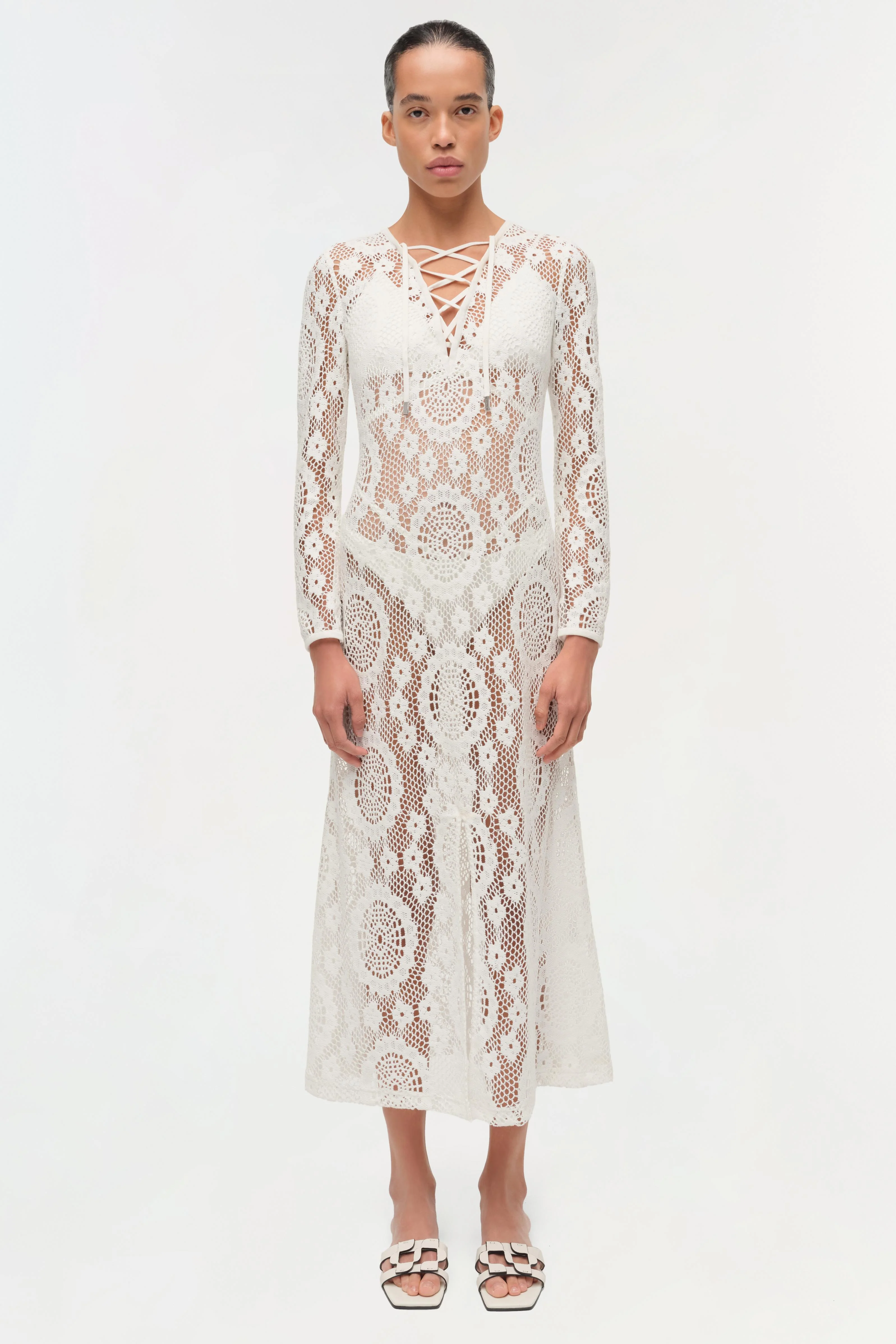 Hawthorne Lace Up Midi Dress - Image 6