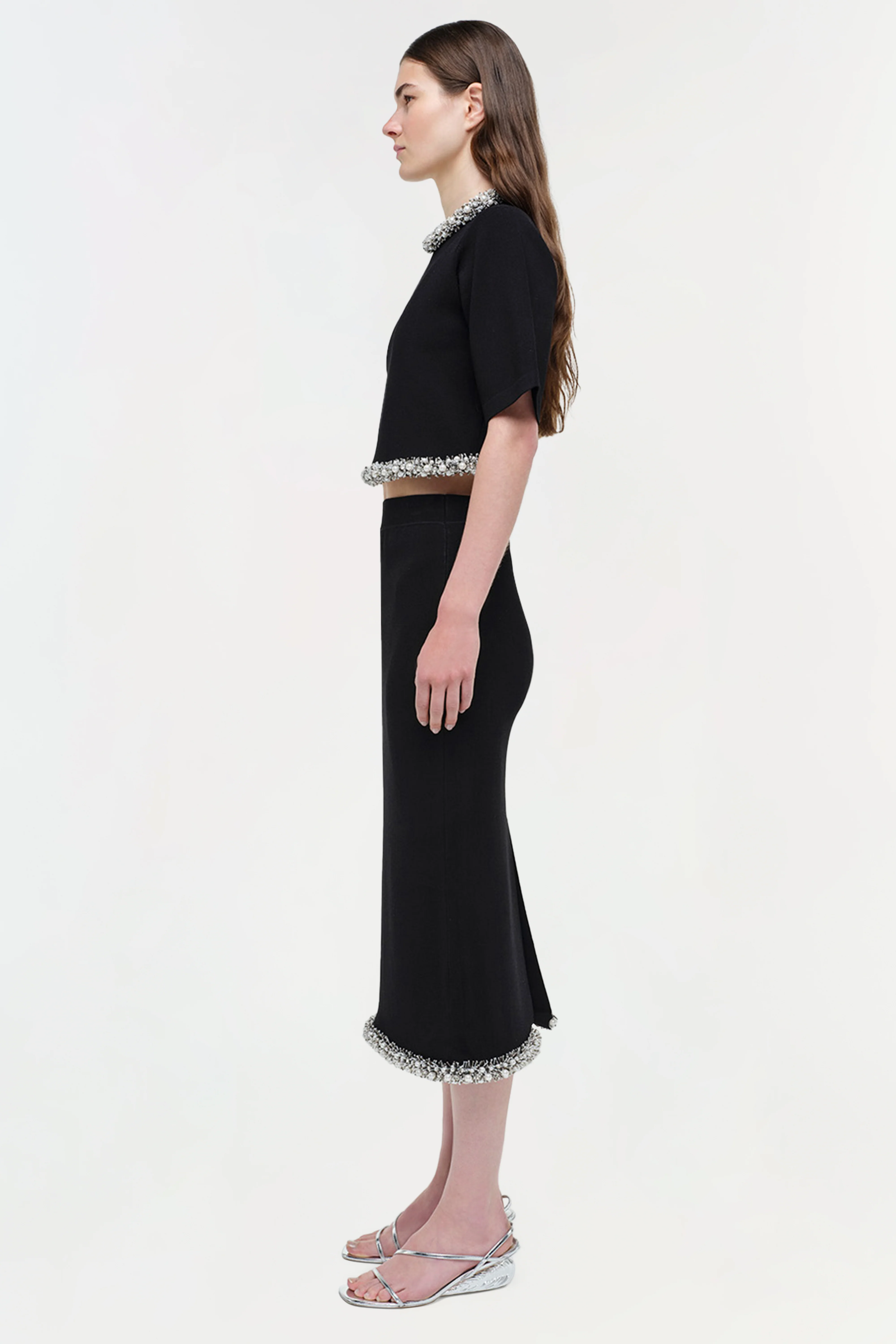 Idina Embellished Knit Skirt - Image 3