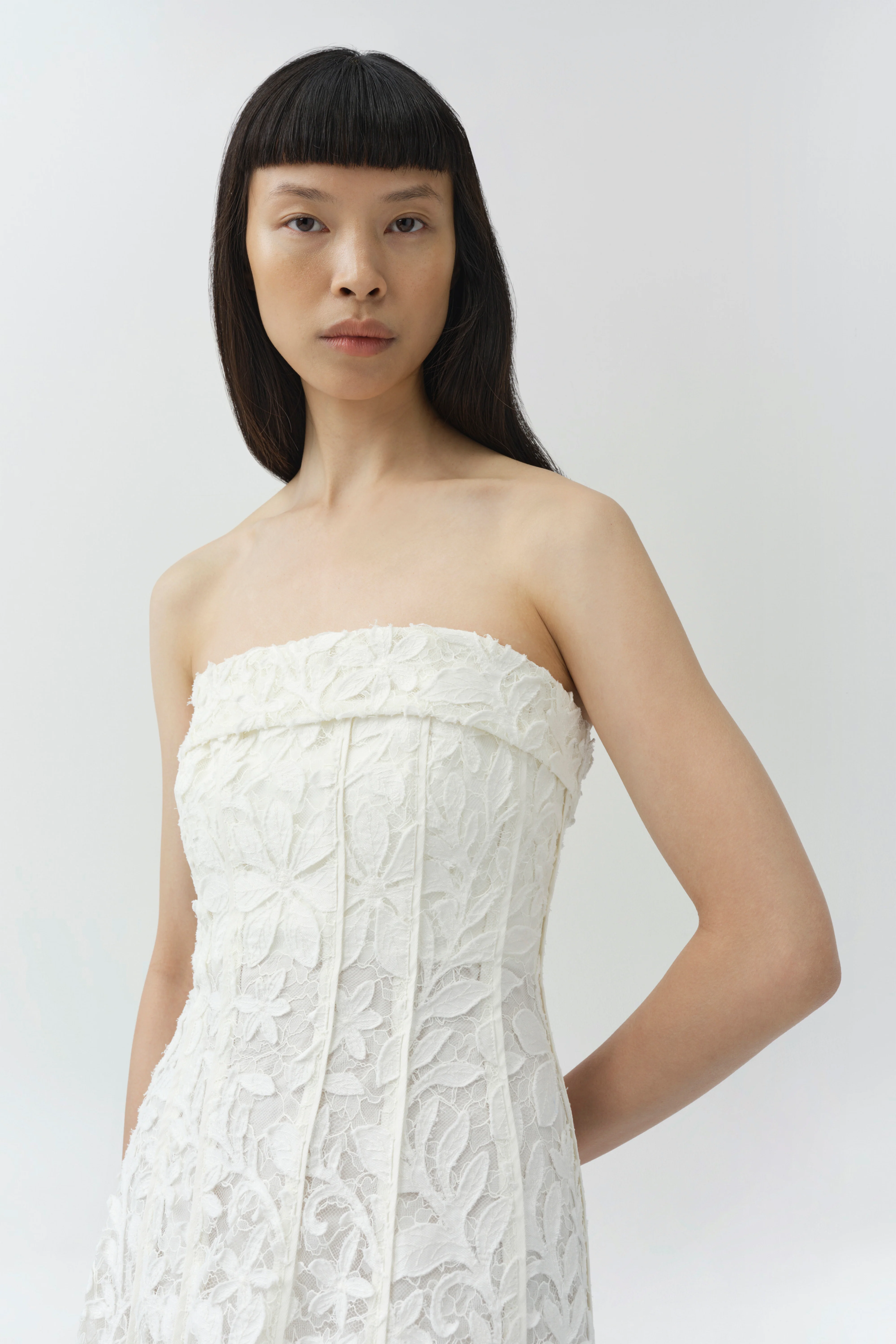 Imogen Lace Bustier Midi Dress - Image 3