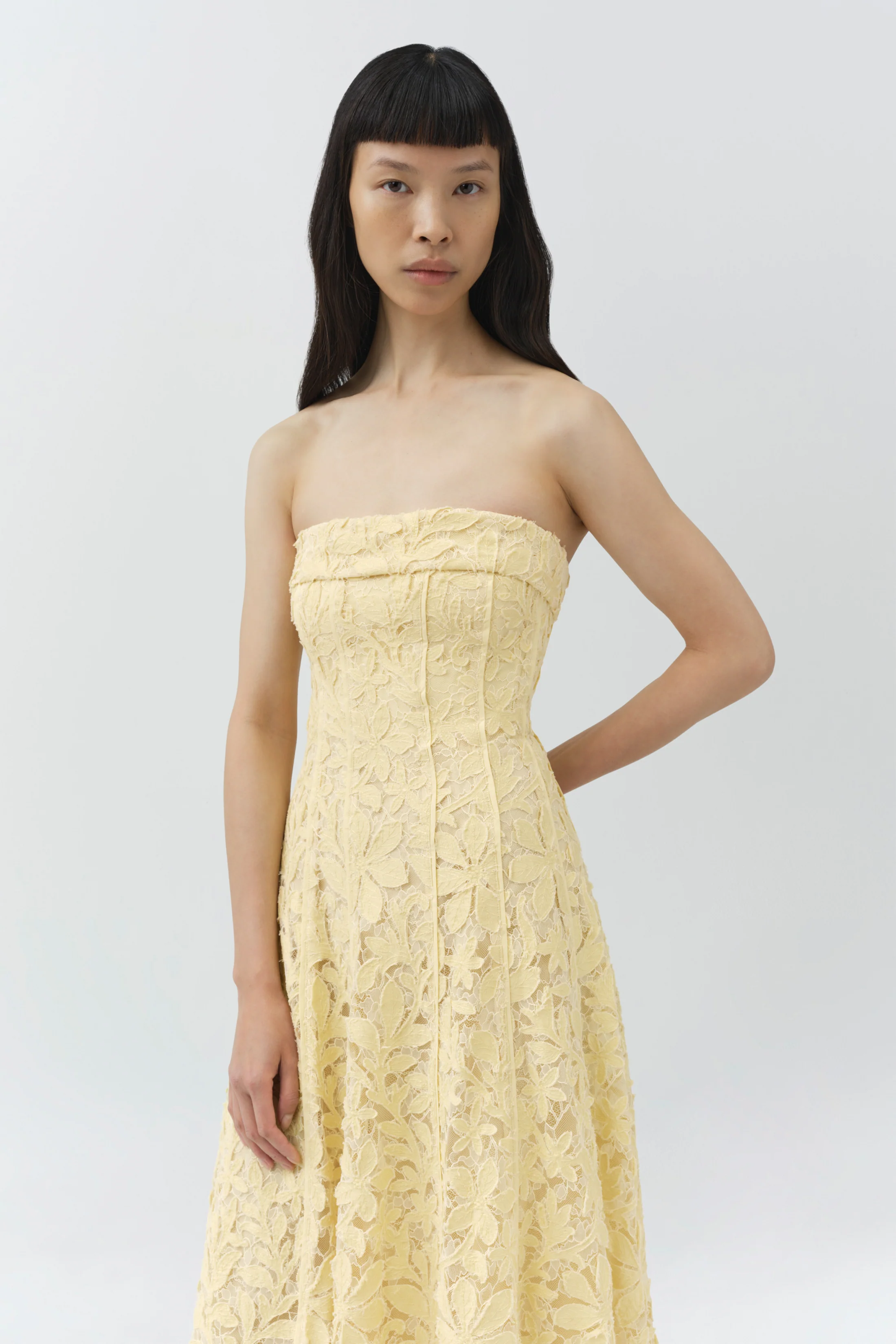 Imogen Lace Bustier Midi Dress - Image 3