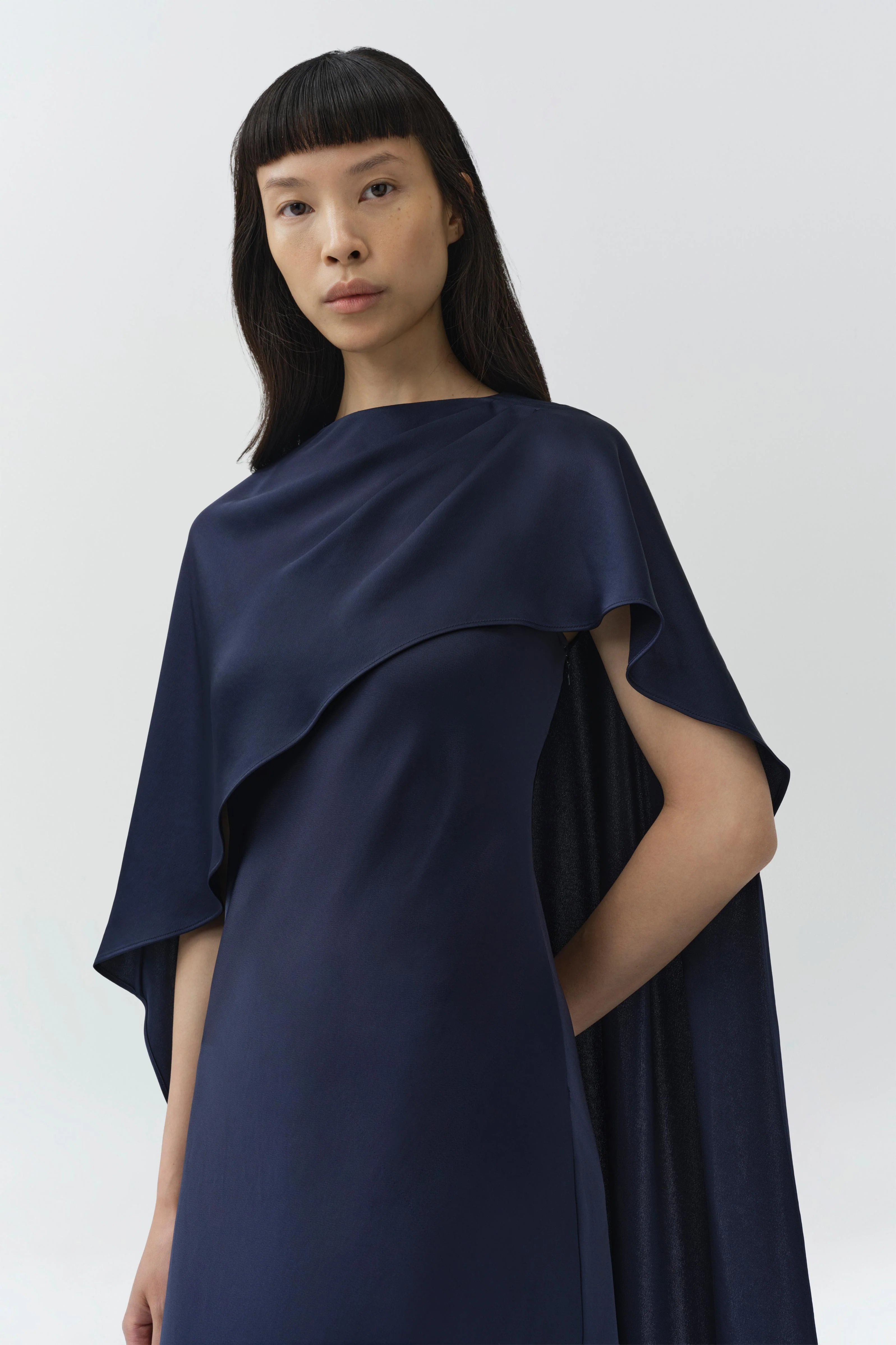 Izel Satin Cape Gown - Image 3