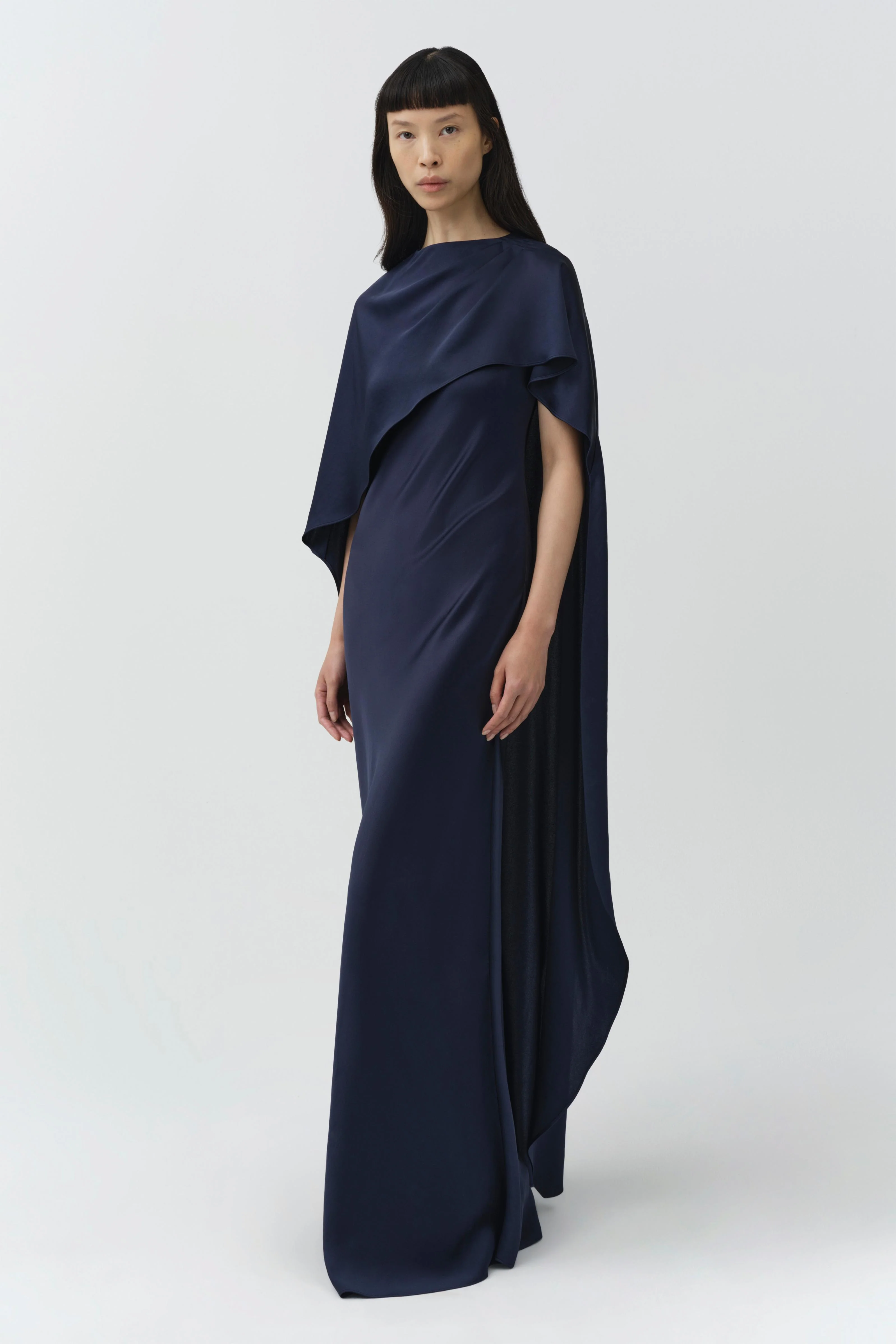 Izel Satin Cape Gown - Image 4