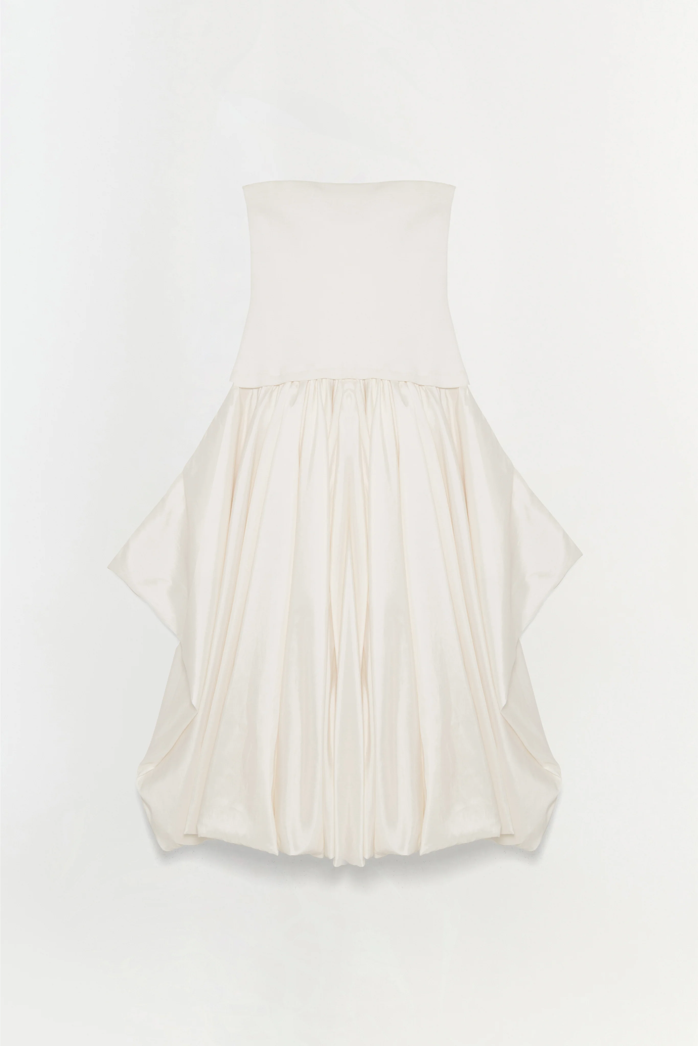Izzy Strapless Taffeta Midi Dress