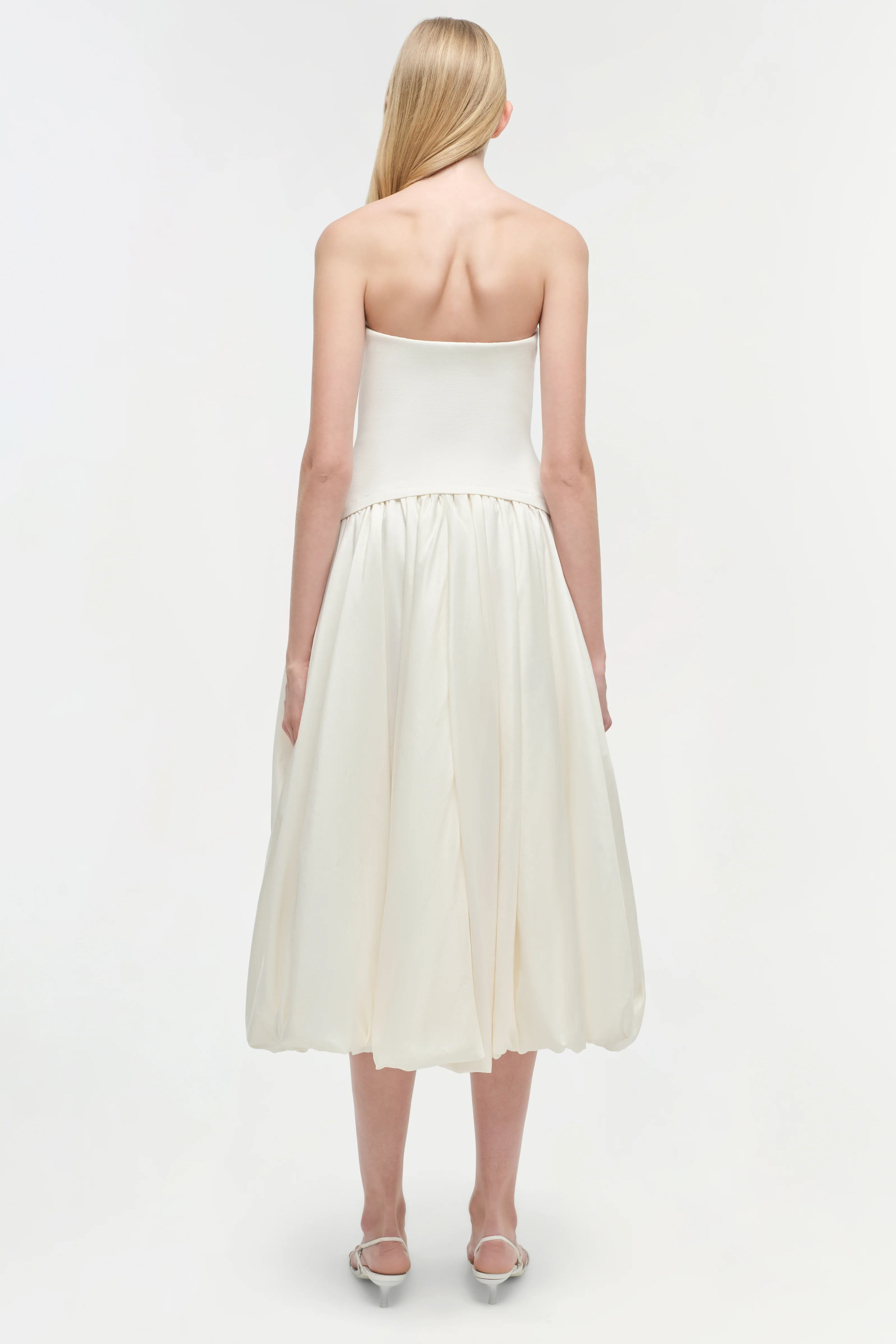 Izzy Strapless Taffeta Midi Dress - Image 5
