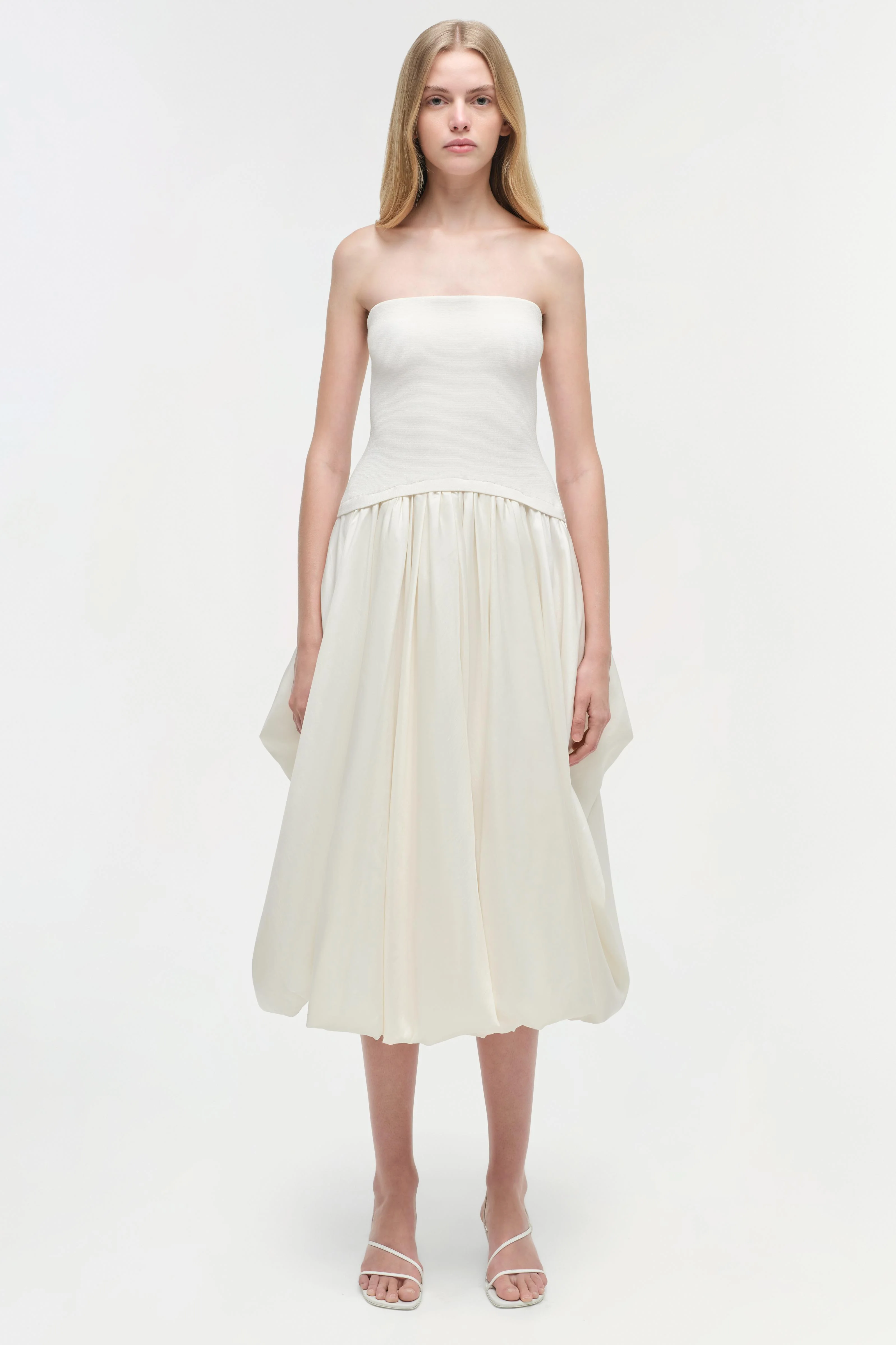 Izzy Strapless Taffeta Midi Dress - Image 6