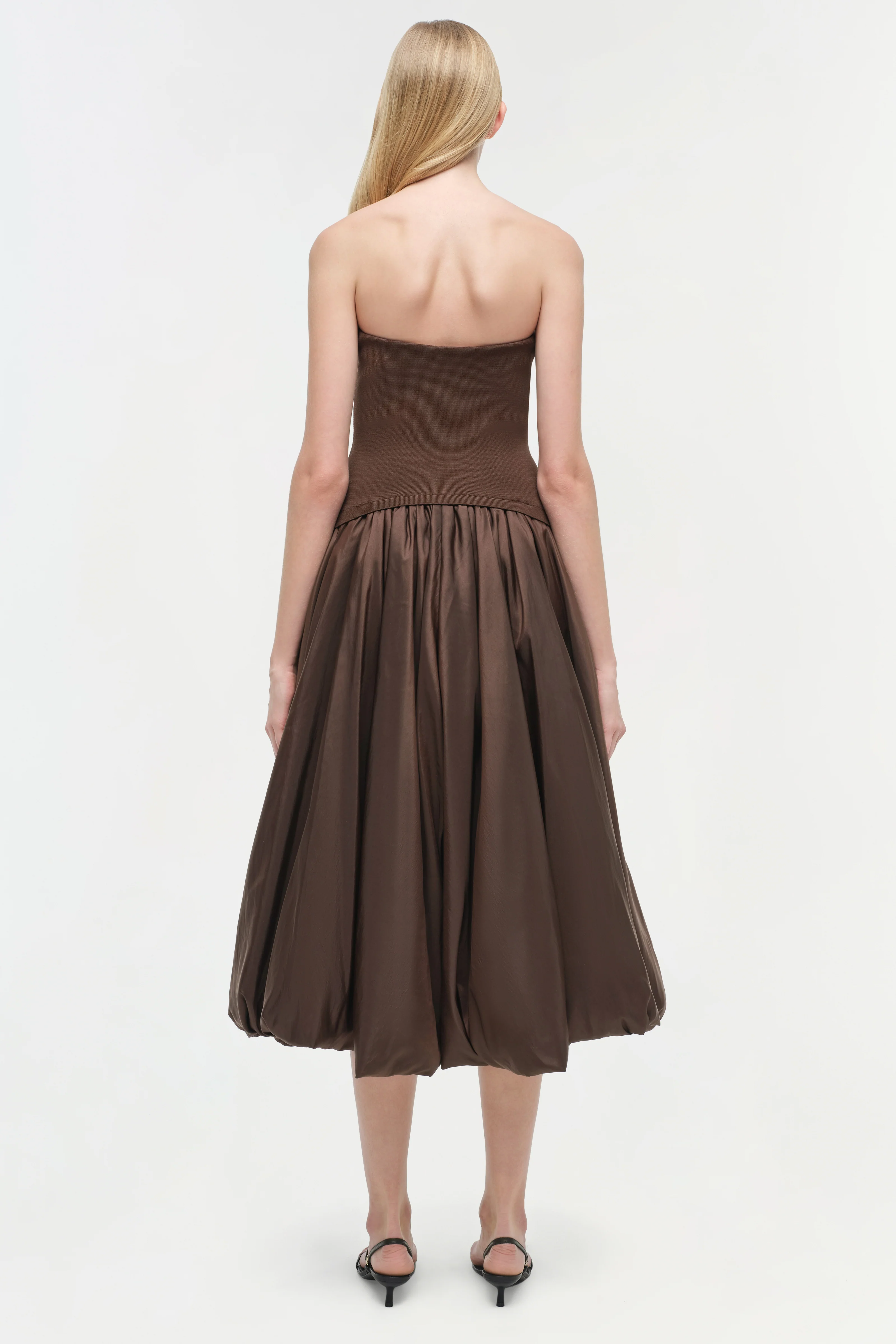 Izzy Strapless Taffeta Midi Dress - Image 5