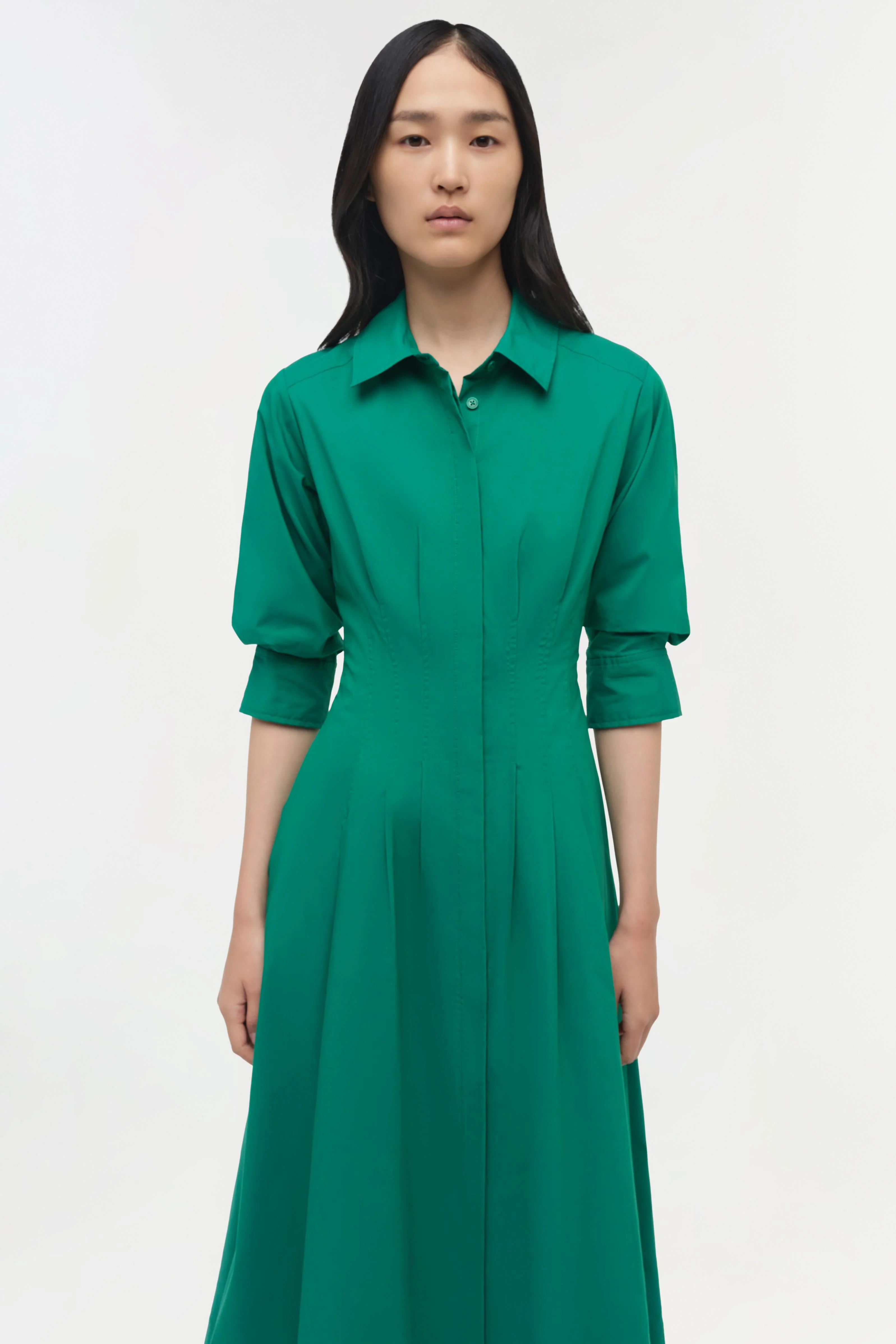 Jazz Cotton Pintuck Midi Dress - Image 3