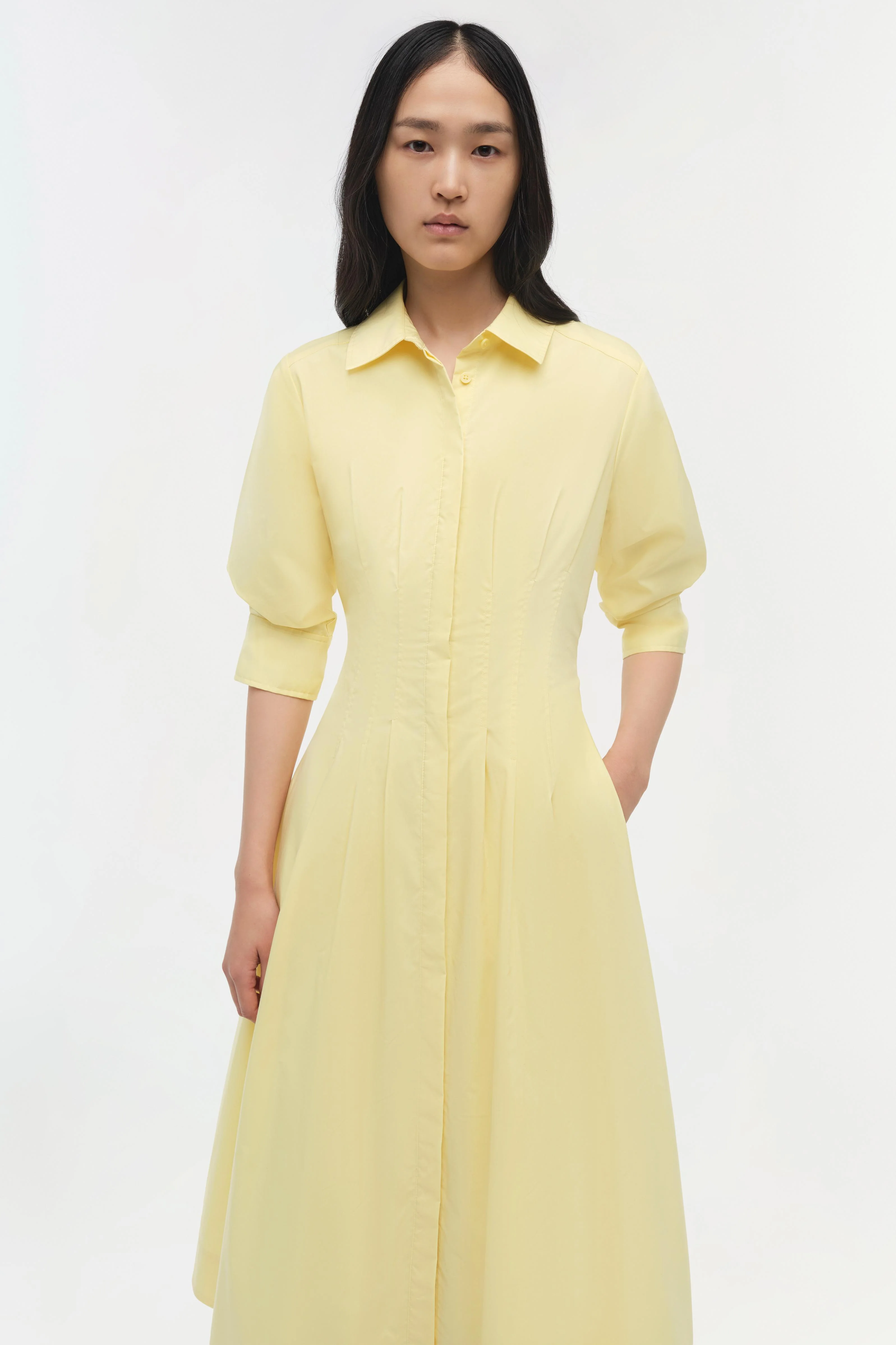 Jazz Cotton Pintuck Midi Dress - Image 3