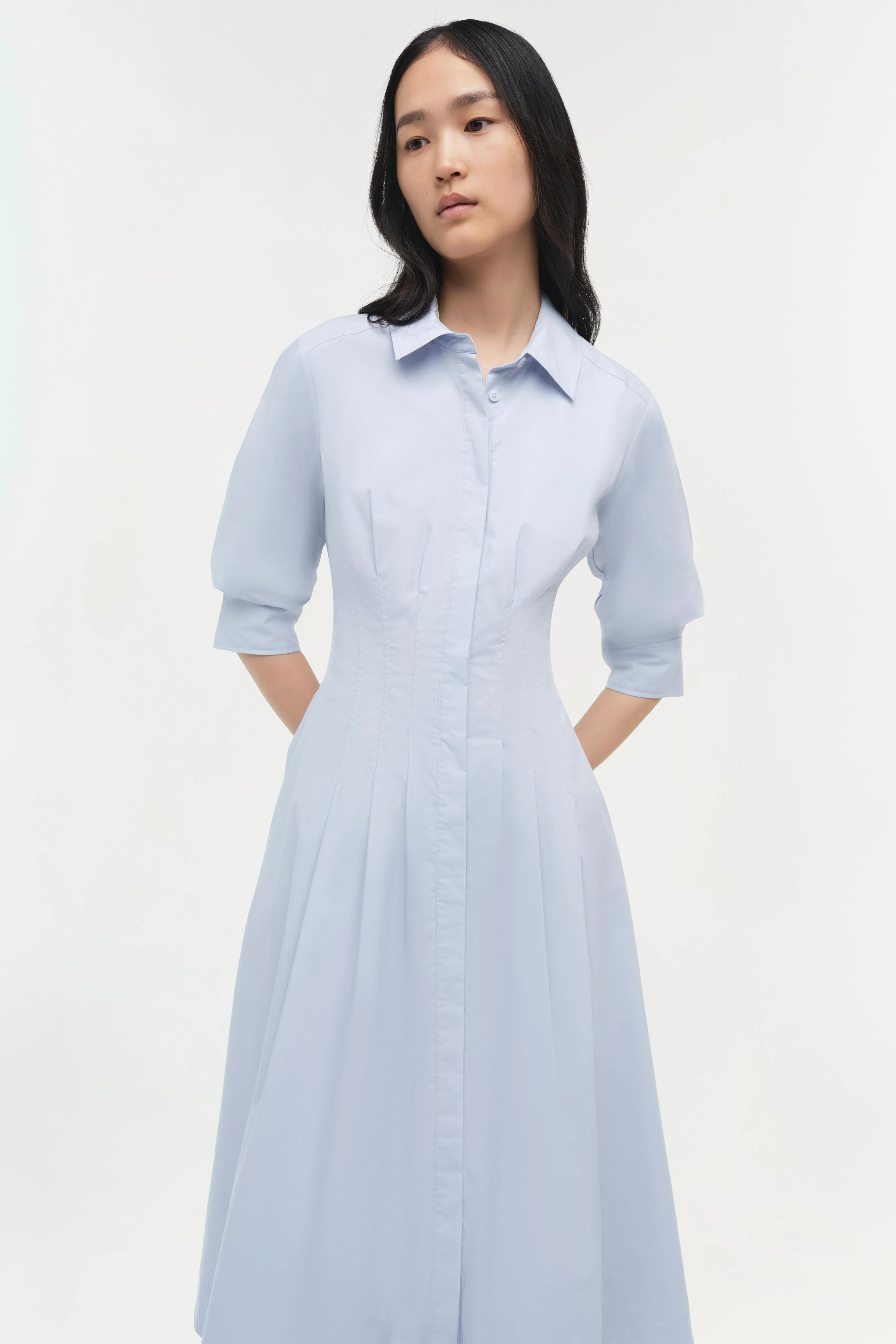 Jazz Cotton Pintuck Midi Dress - Image 3