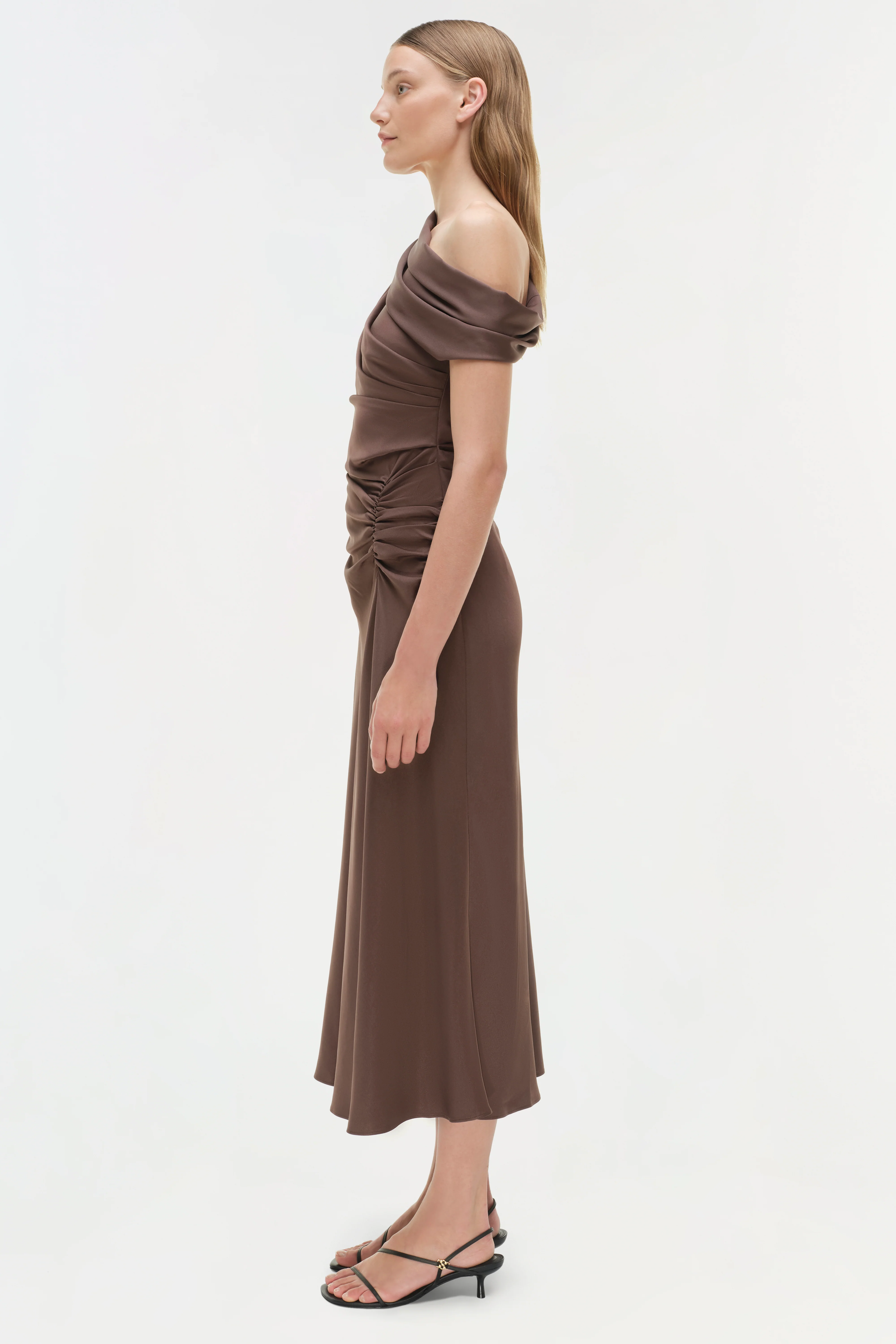 Joanna Satin Midi Dress - Image 4