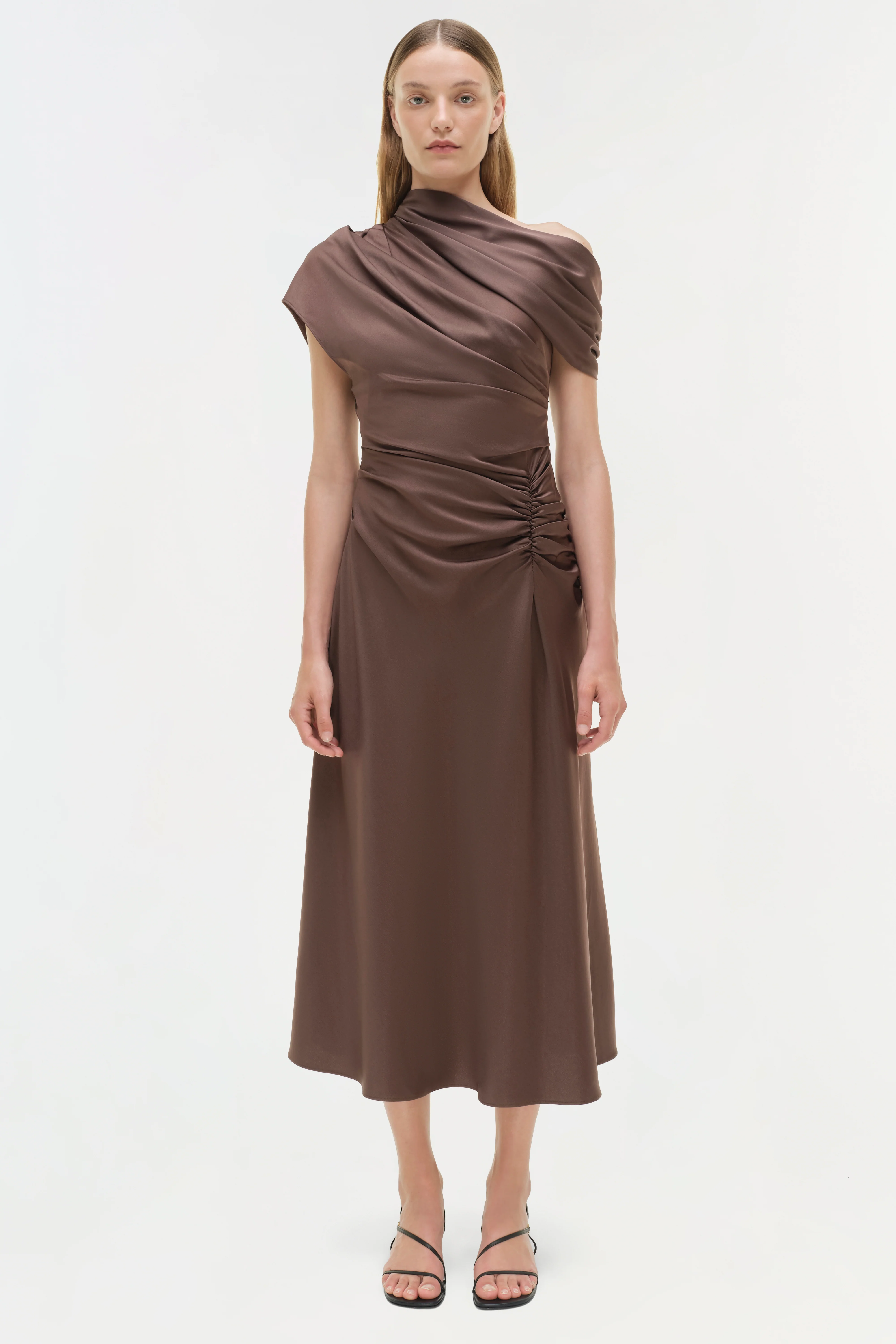 Joanna Satin Midi Dress - Image 6